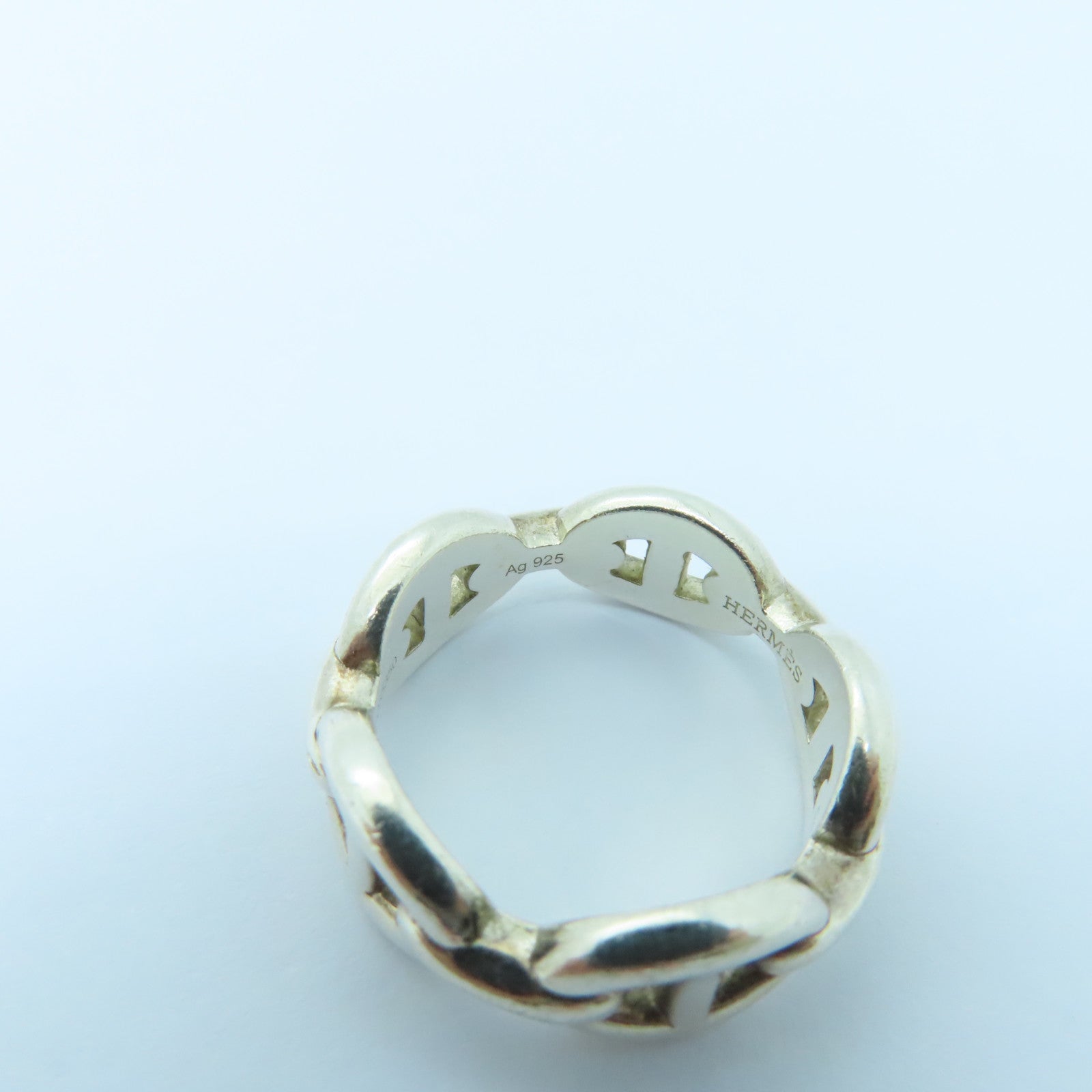 HERMES 925純銀Chaine D'Ancre Ring戒指Hermes#54 US#7