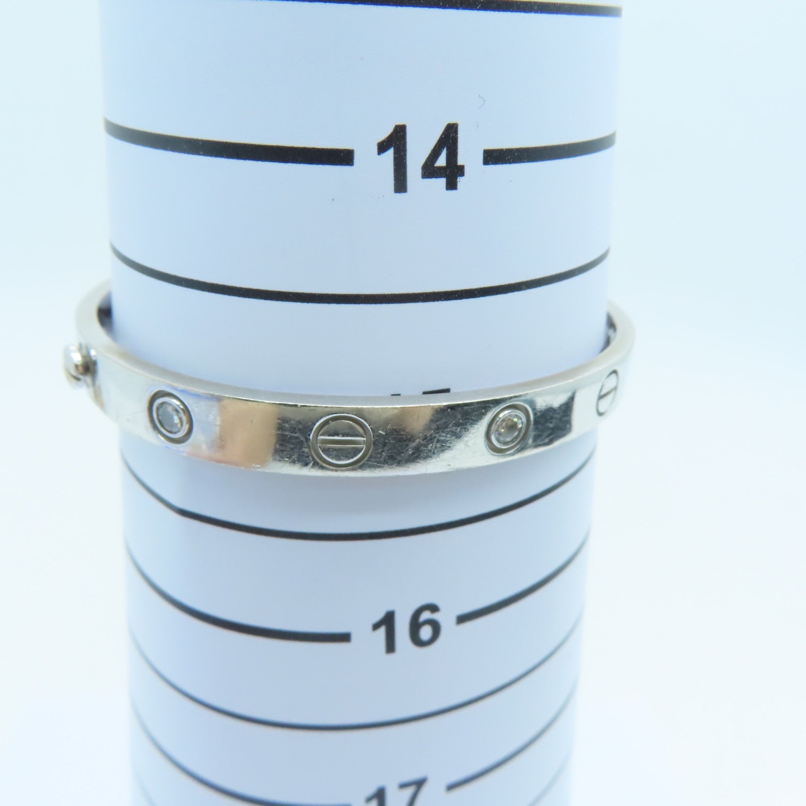 CARTIER 18K白金Love Bangle鑽石手鐲Cartier#16