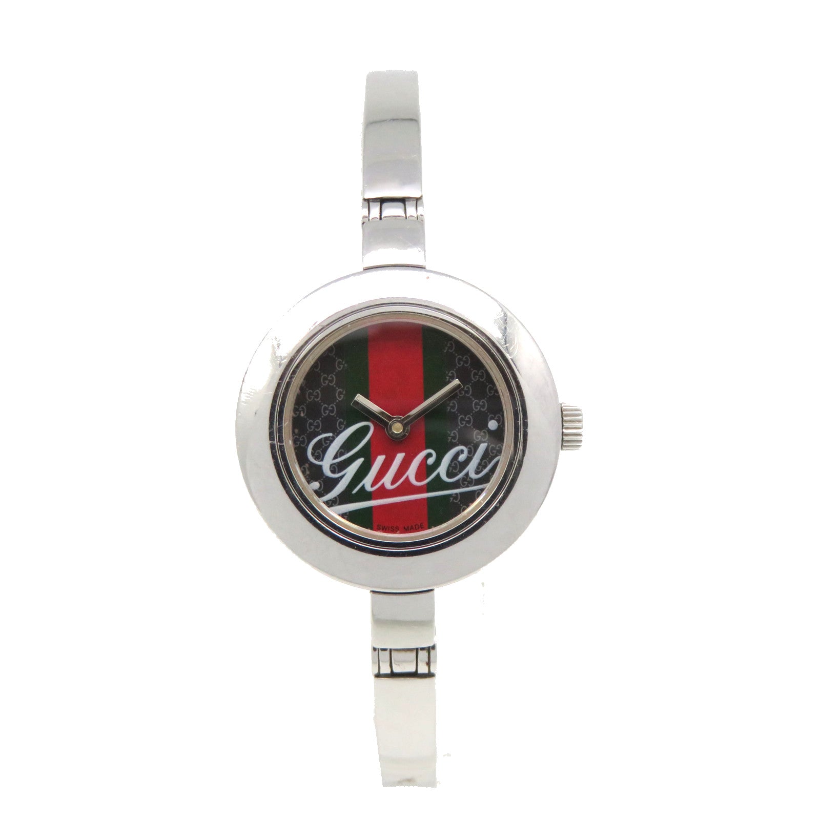 GUCCI 【激減優惠】Gucci Watch不鏽鋼石英機芯手錶綠色/紅色/銀色