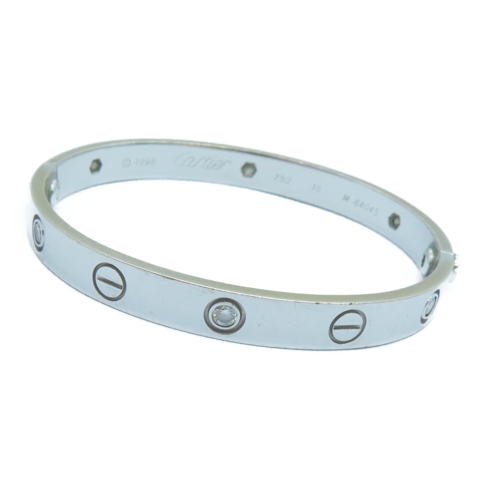 CARTIER 18K白金Love Bangle鑽石手鐲Cartier#16