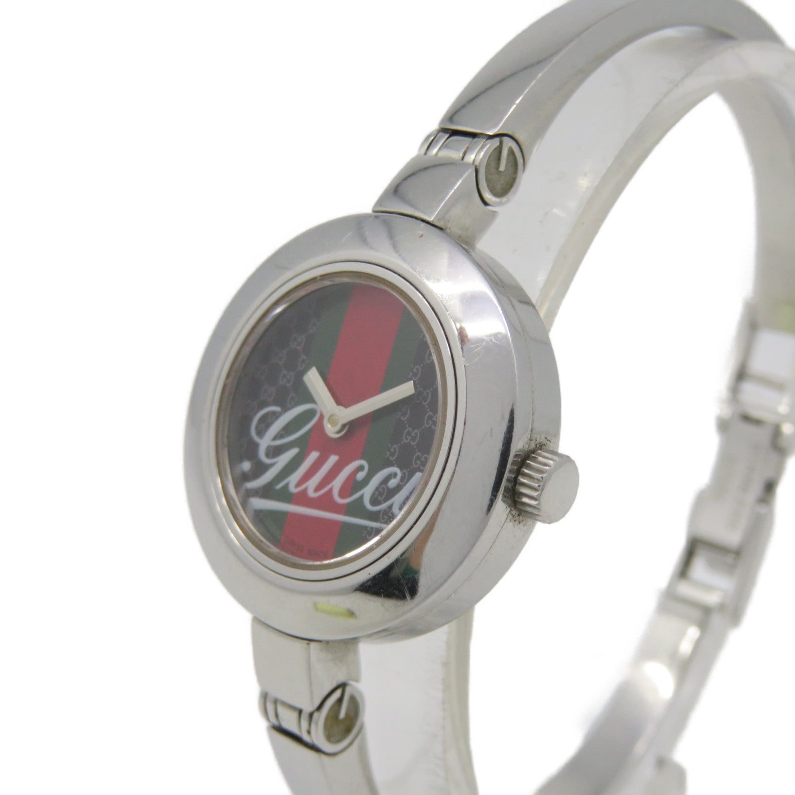 GUCCI 【激減優惠】Gucci Watch不鏽鋼石英機芯手錶綠色/紅色/銀色