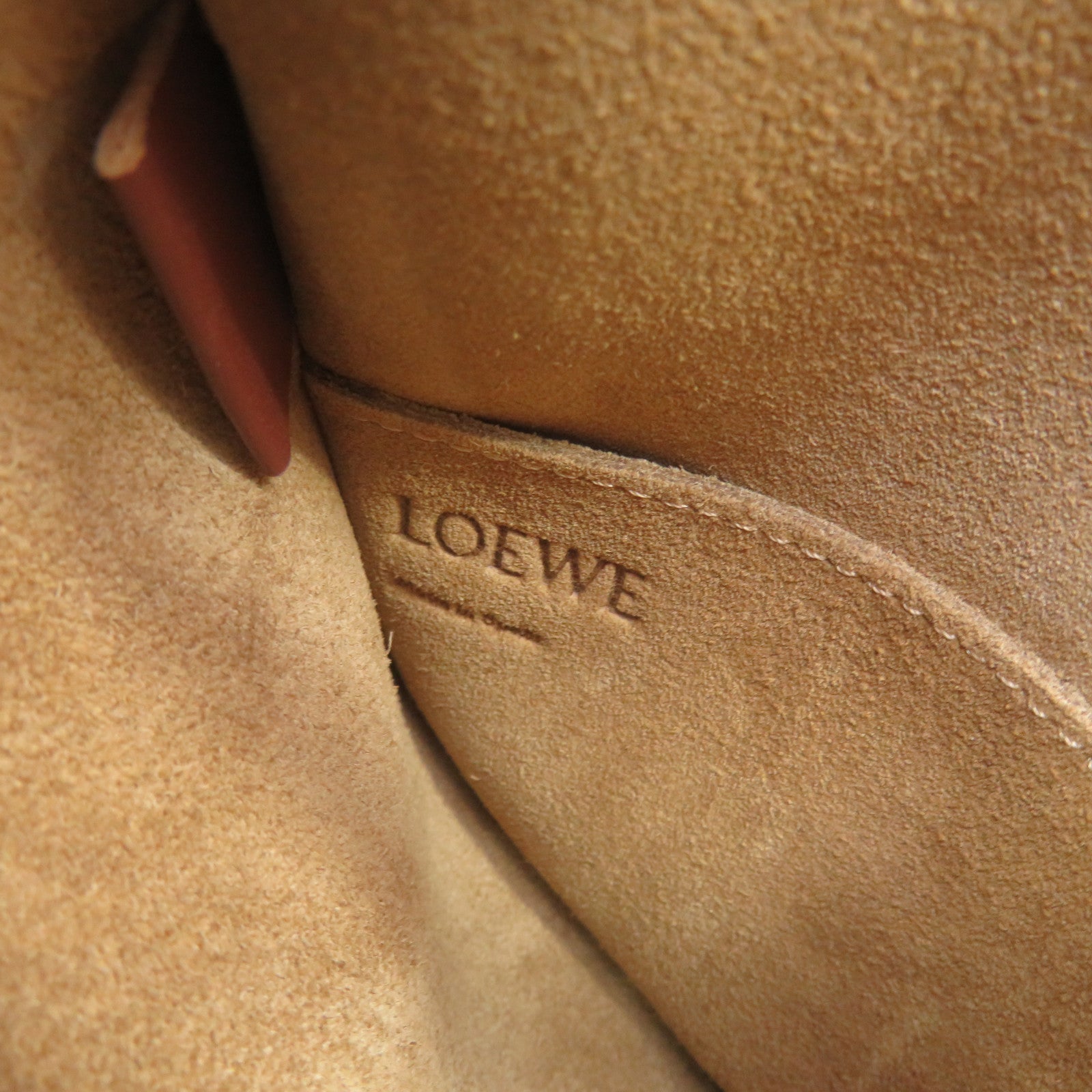 LOEWE 牛皮皮革Gate Bucket Shoulder Bag肩背袋啡色