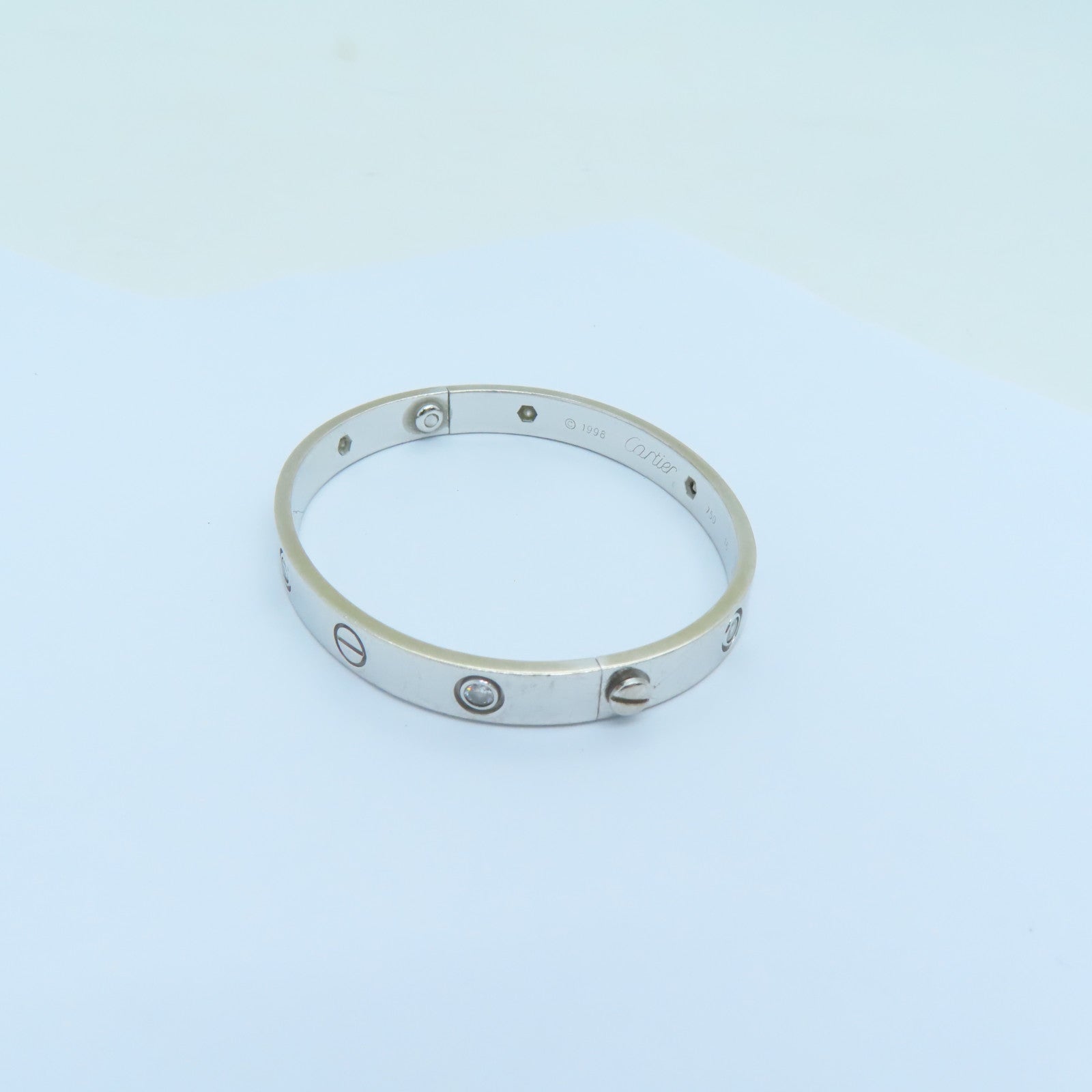 CARTIER 18K白金Love Bangle鑽石手鐲Cartier#16