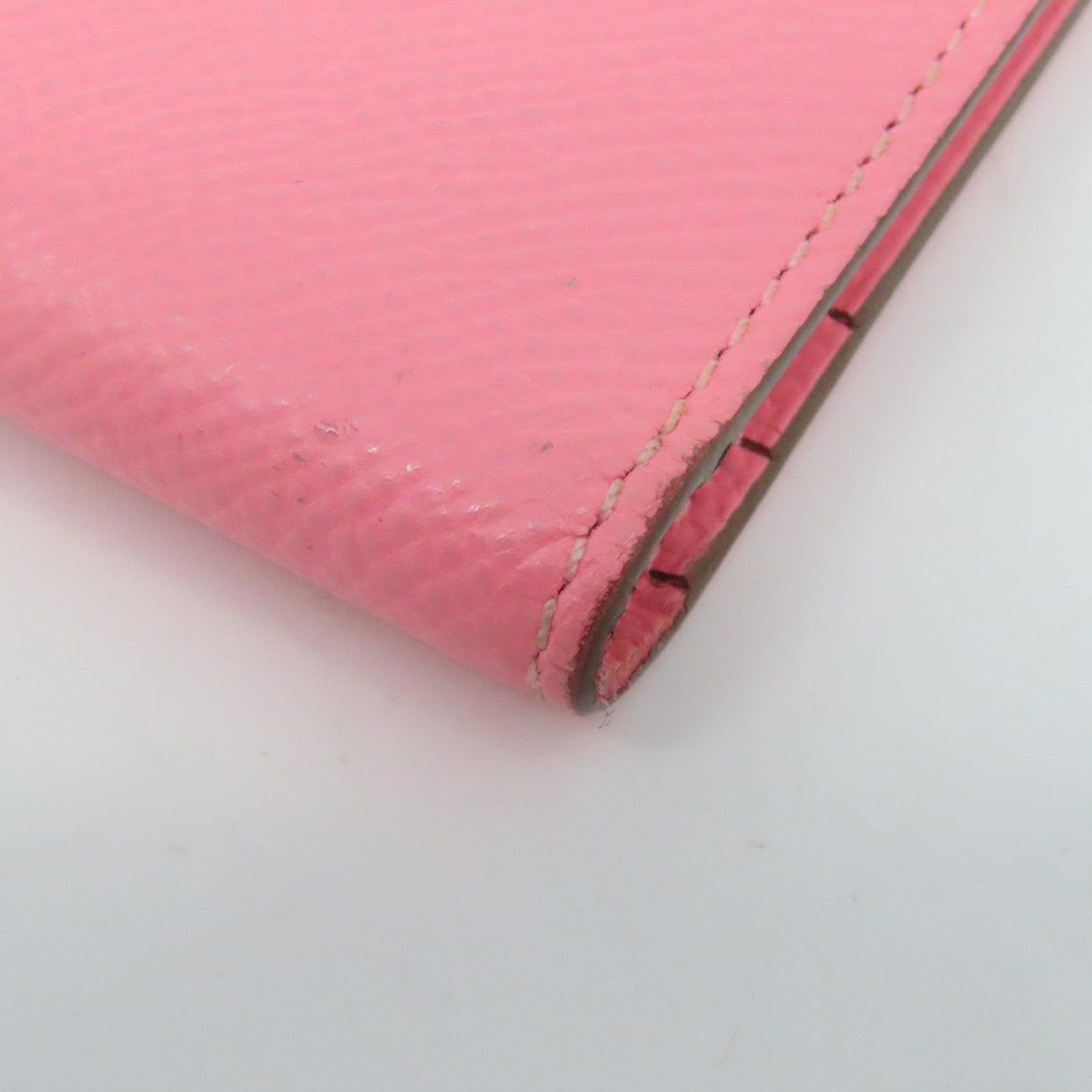 HERMES Epsom皮革Bearn金扣长钱包Pink粉红色