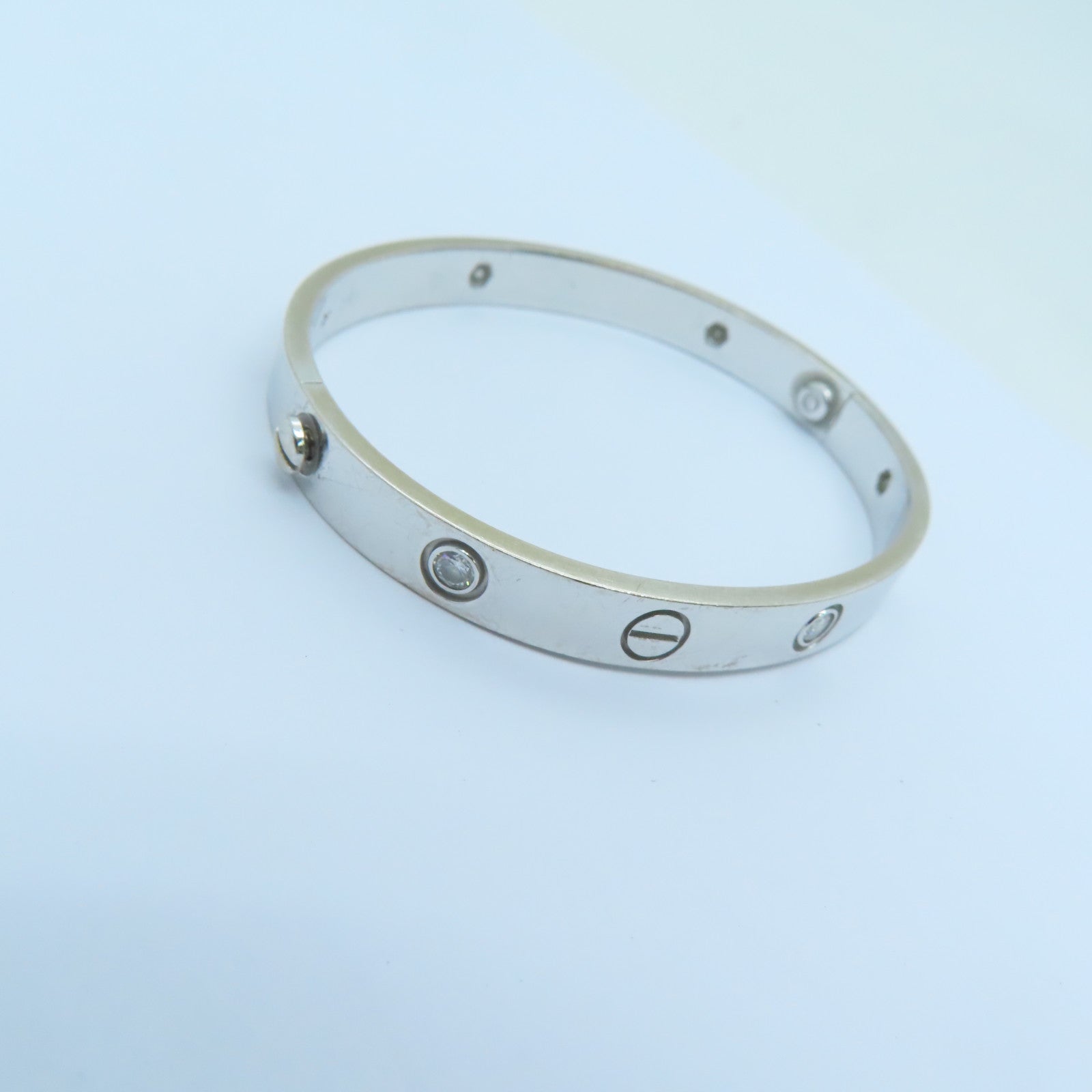 CARTIER 18K白金Love Bangle鑽石手鐲Cartier#16