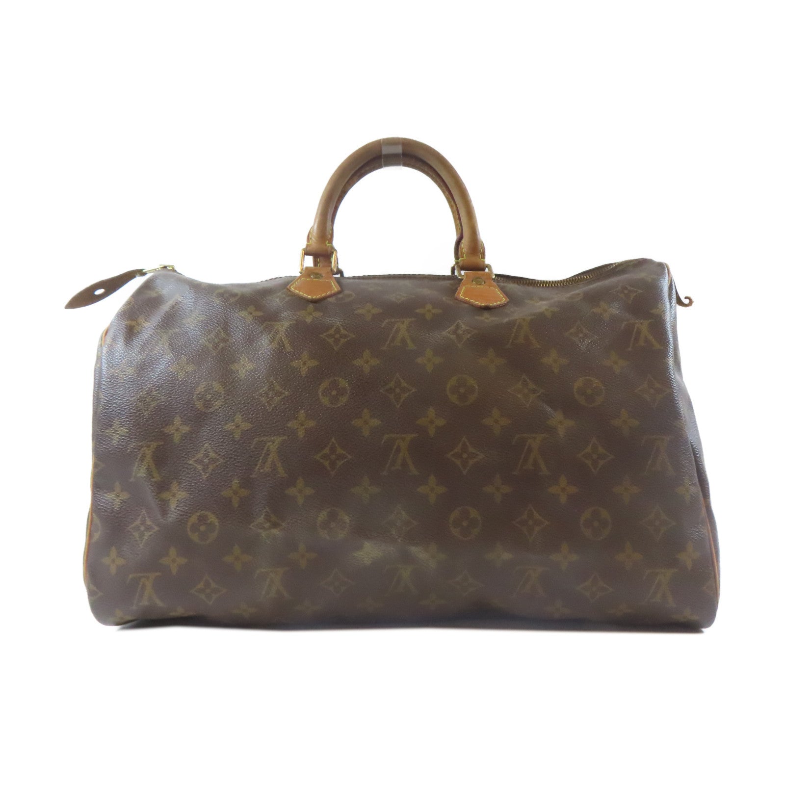 LOUIS VUITTON Monogram Speedy 35金扣手挽袋啡色