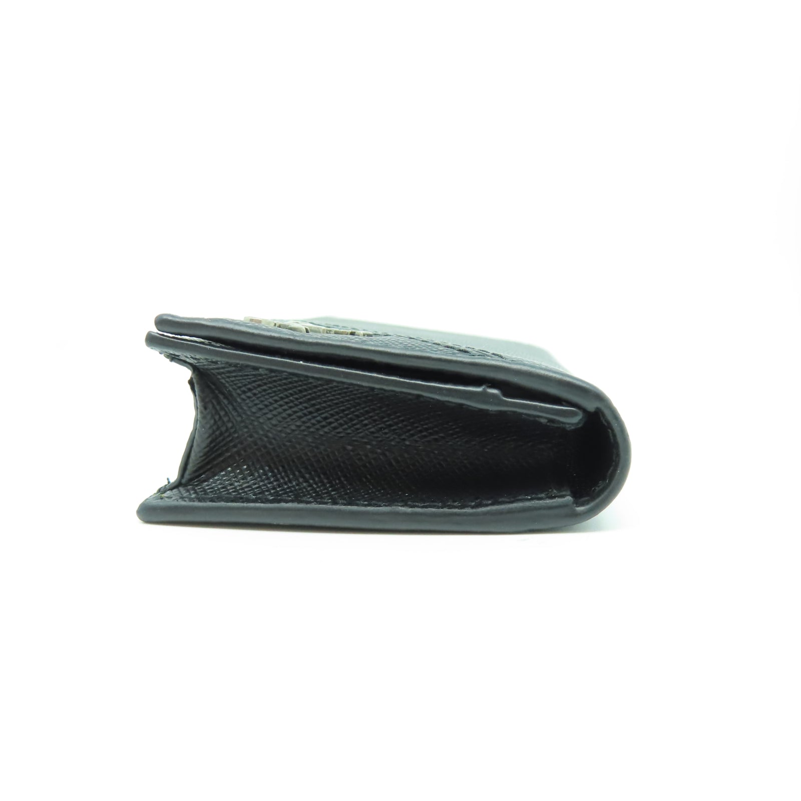 PRADA Saffiano皮革Card Case金扣卡片包黑色