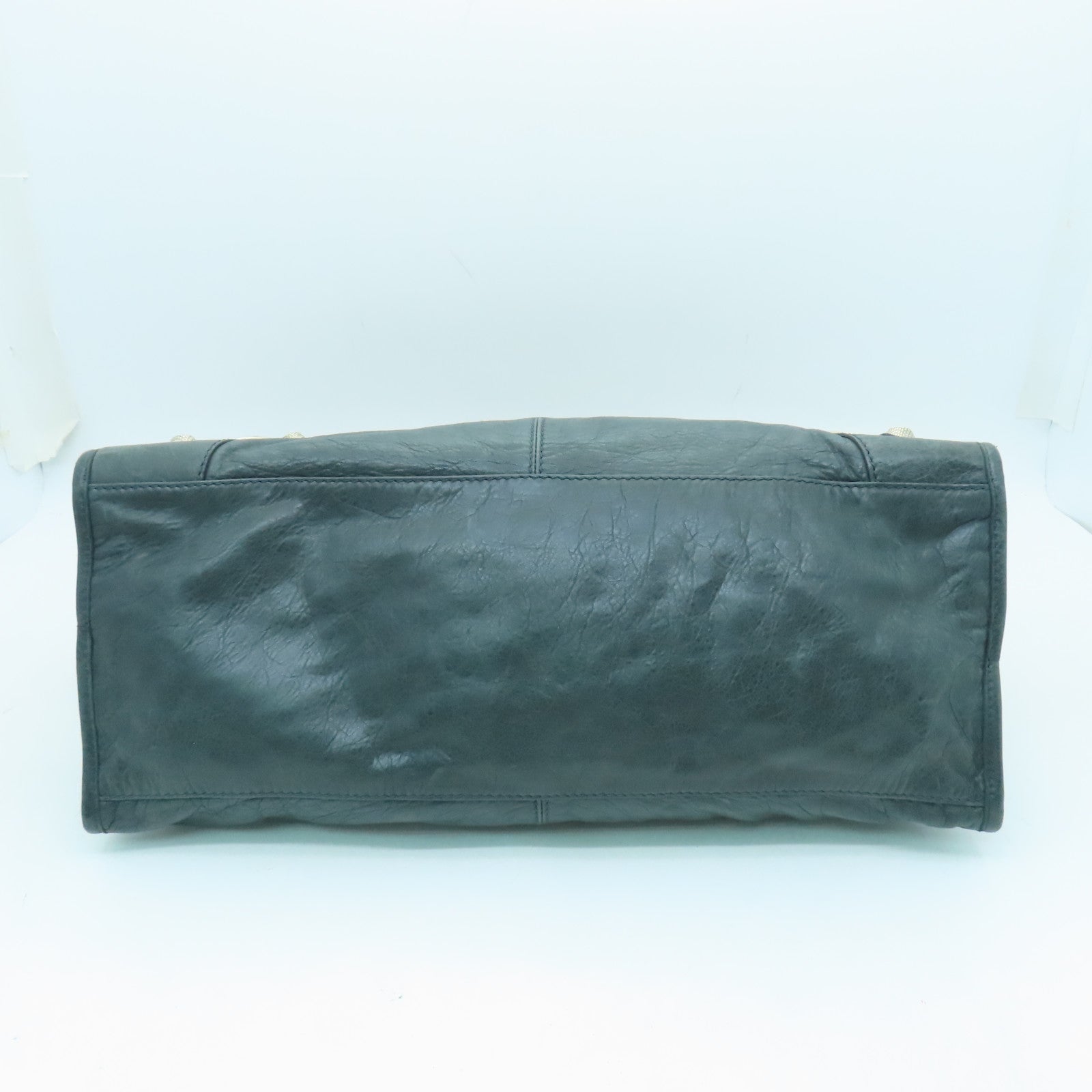 BALENCIAGA 牛皮皮革Giant Part Time銀扣手挽肩背兩用袋灰色