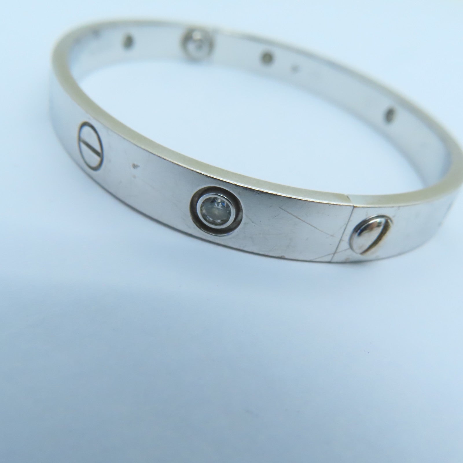 CARTIER 18K白金Love Bangle鑽石手鐲Cartier#16