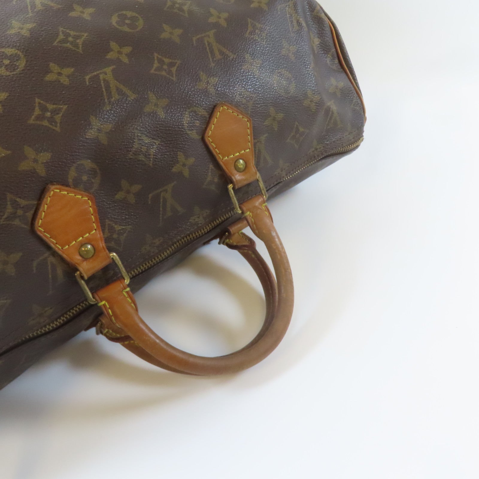 LOUIS VUITTON Monogram Speedy 35金扣手挽袋啡色