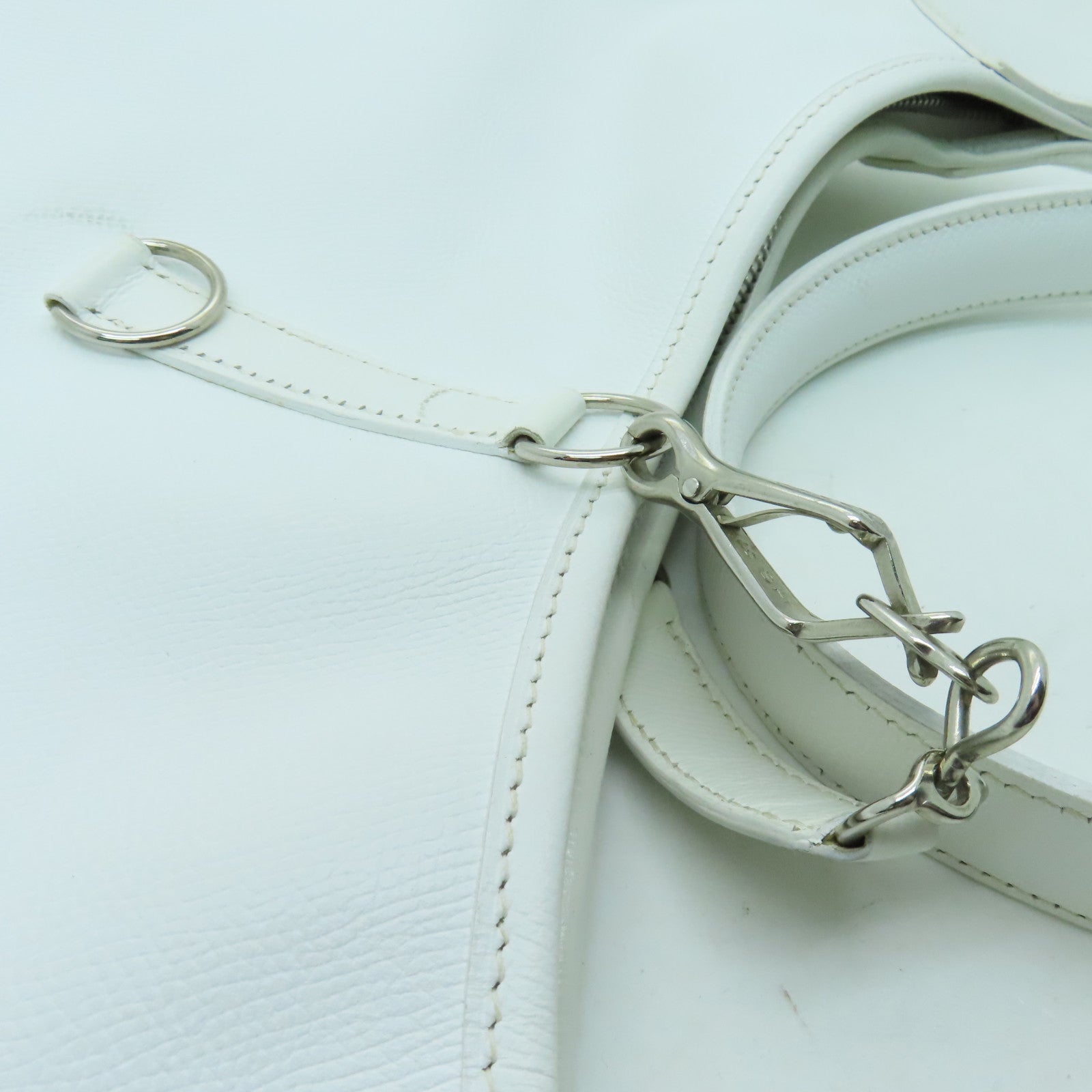 HERMES 【激減優惠】Epsom皮革Trim 35銀扣肩背袋白色