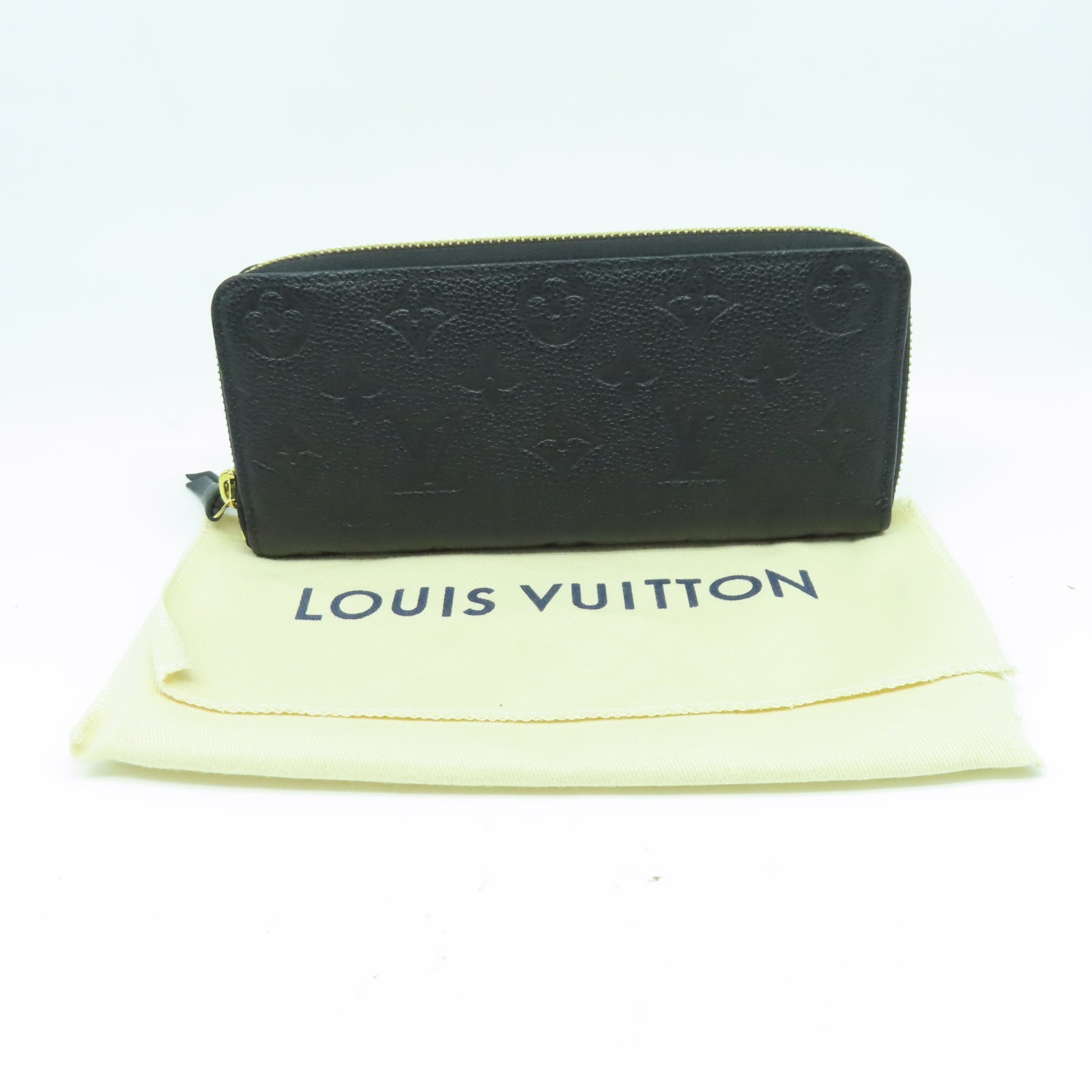LOUIS VUITTON Monogram Empreinte Clemence Wallet金扣長錢包黑色