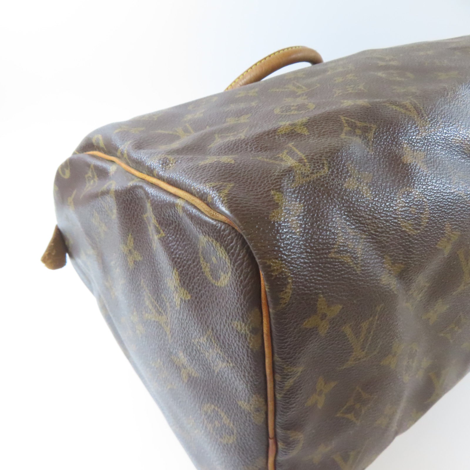 LOUIS VUITTON Monogram Speedy 35金扣手挽袋啡色