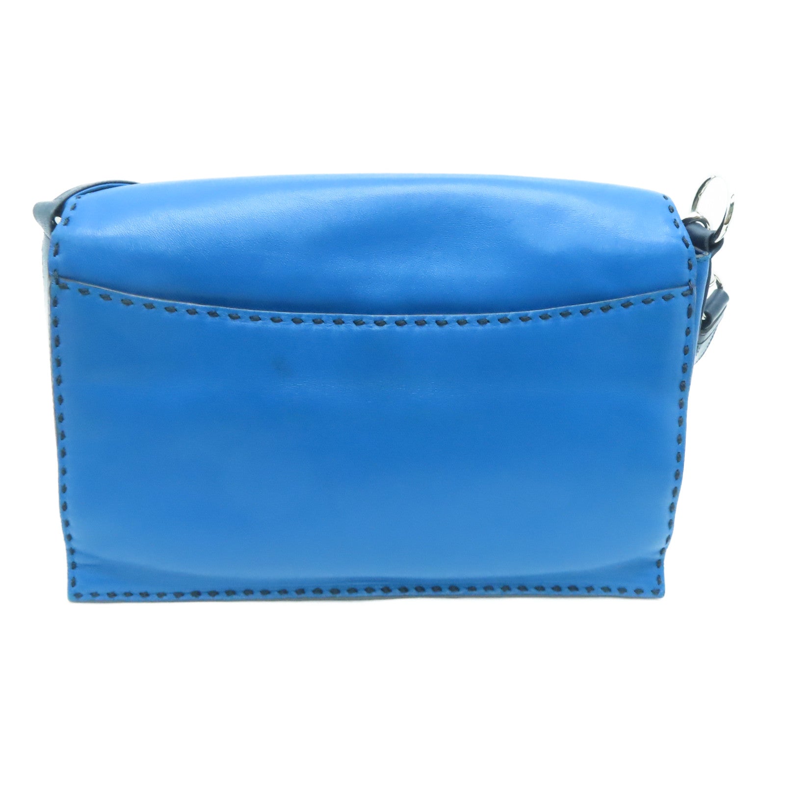 LOEWE 【激減優惠】羊皮皮革Shoulder Bag銀扣肩背袋藍色