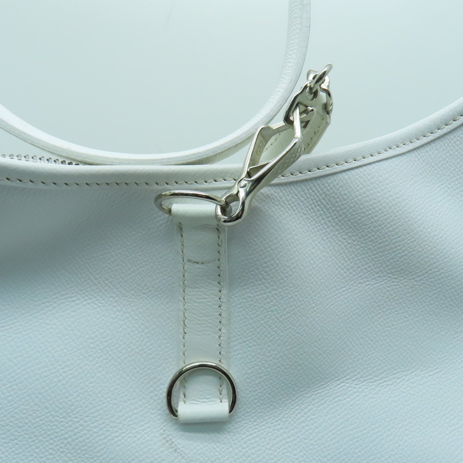 HERMES 【激減優惠】Epsom皮革Trim 35銀扣肩背袋白色