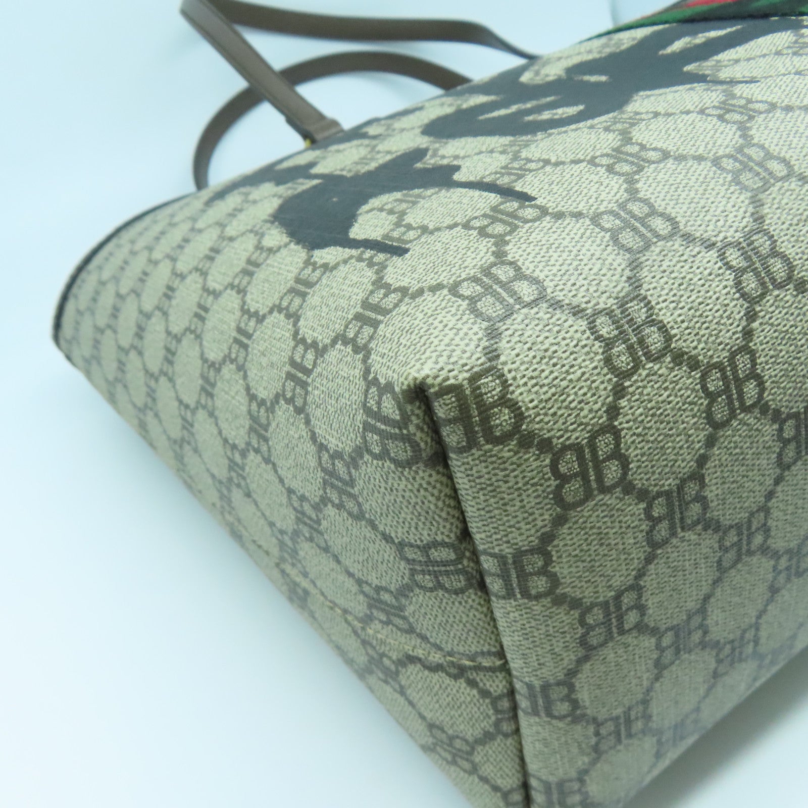BALENCIAGA PVC塗層帆布Gucci/Balenciaga Graffiti Tote Bag金扣手挽袋啡色/黑色