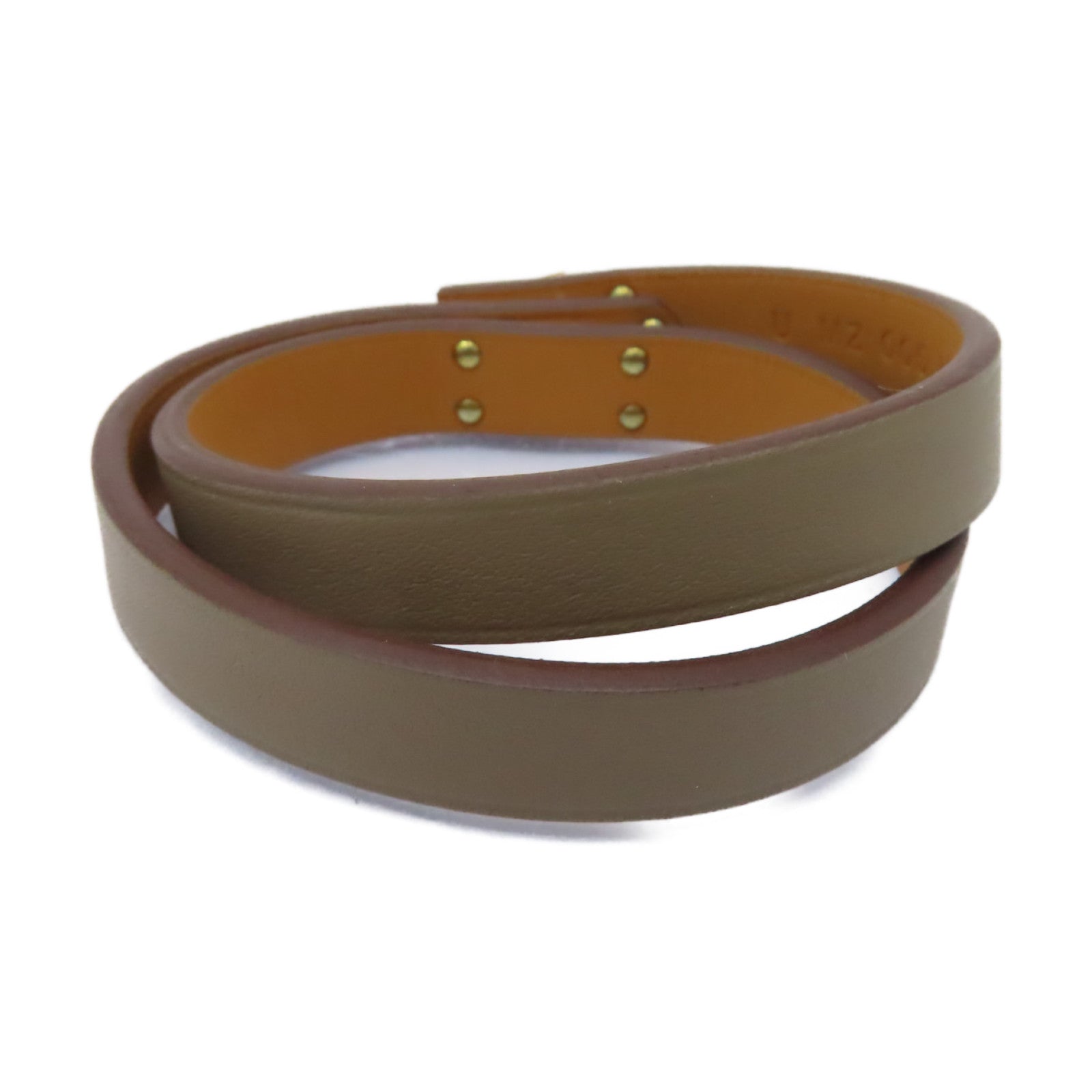 HERMES Swift皮革Mini Kelly Double Tour金扣手鏈Etain灰色