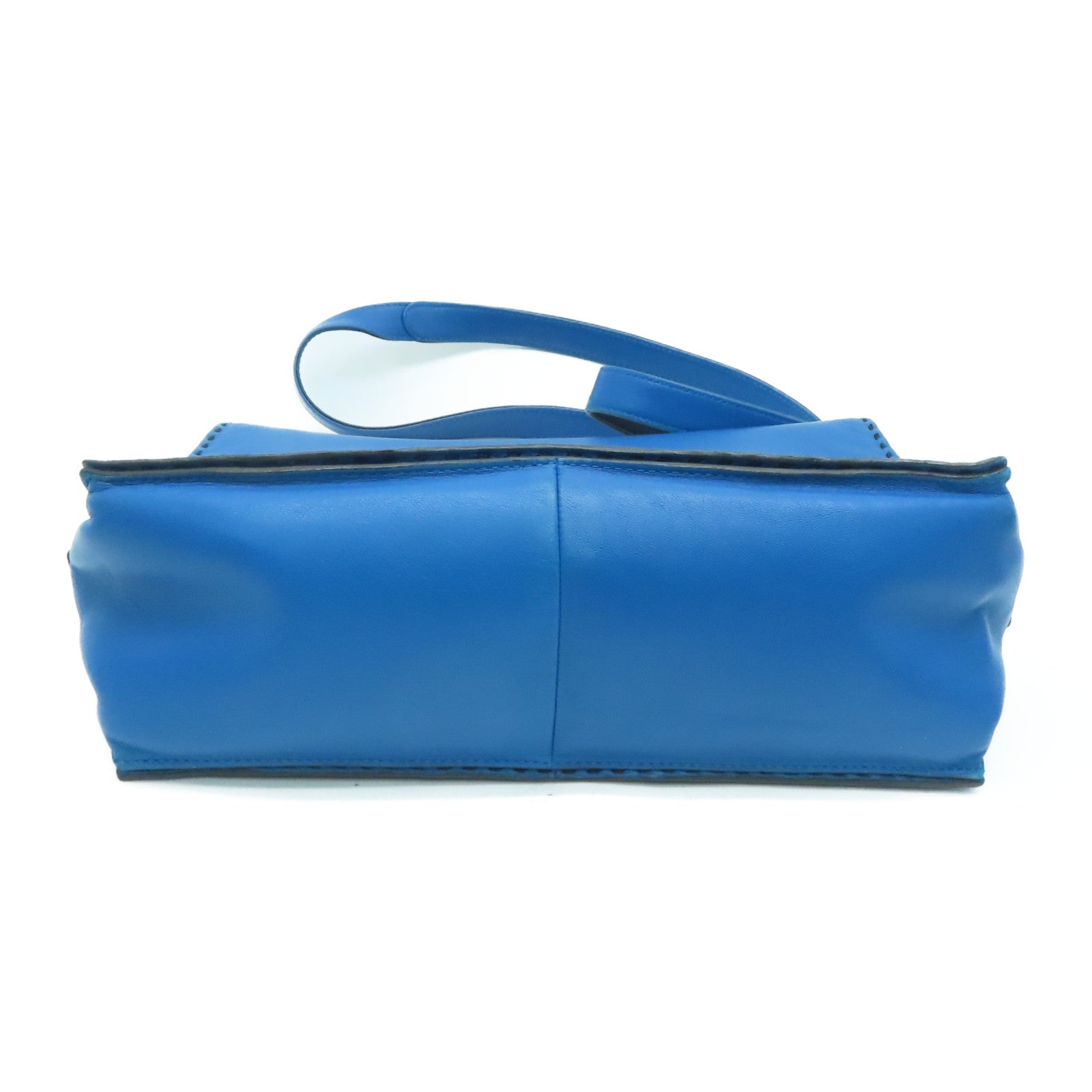 LOEWE 【激減優惠】羊皮皮革Shoulder Bag銀扣肩背袋藍色