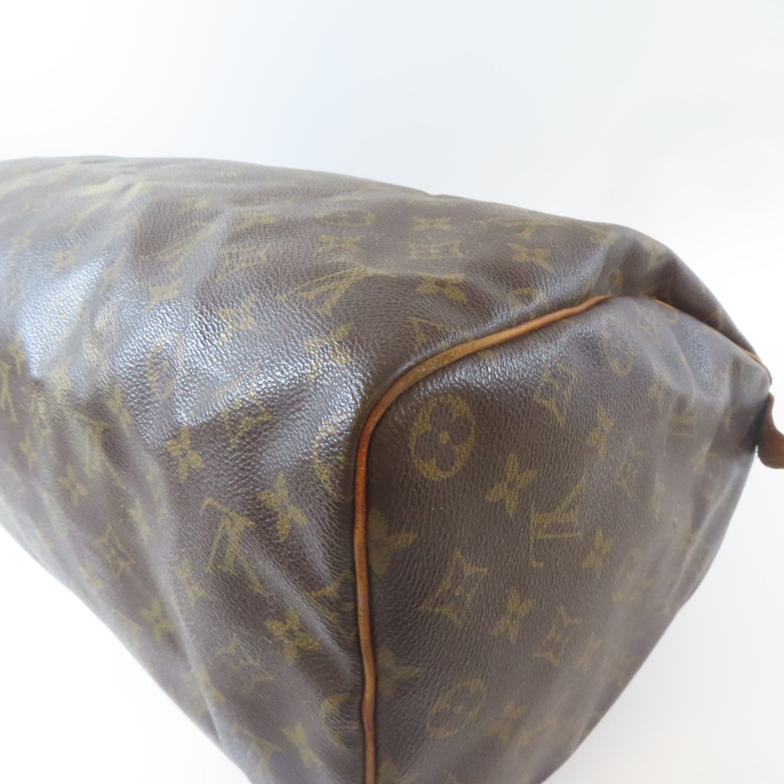 LOUIS VUITTON Monogram Speedy 35金扣手挽袋啡色
