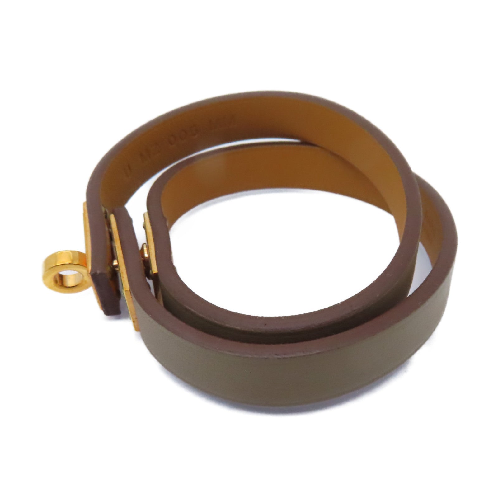 HERMES Swift皮革Mini Kelly Double Tour金扣手鏈Etain灰色