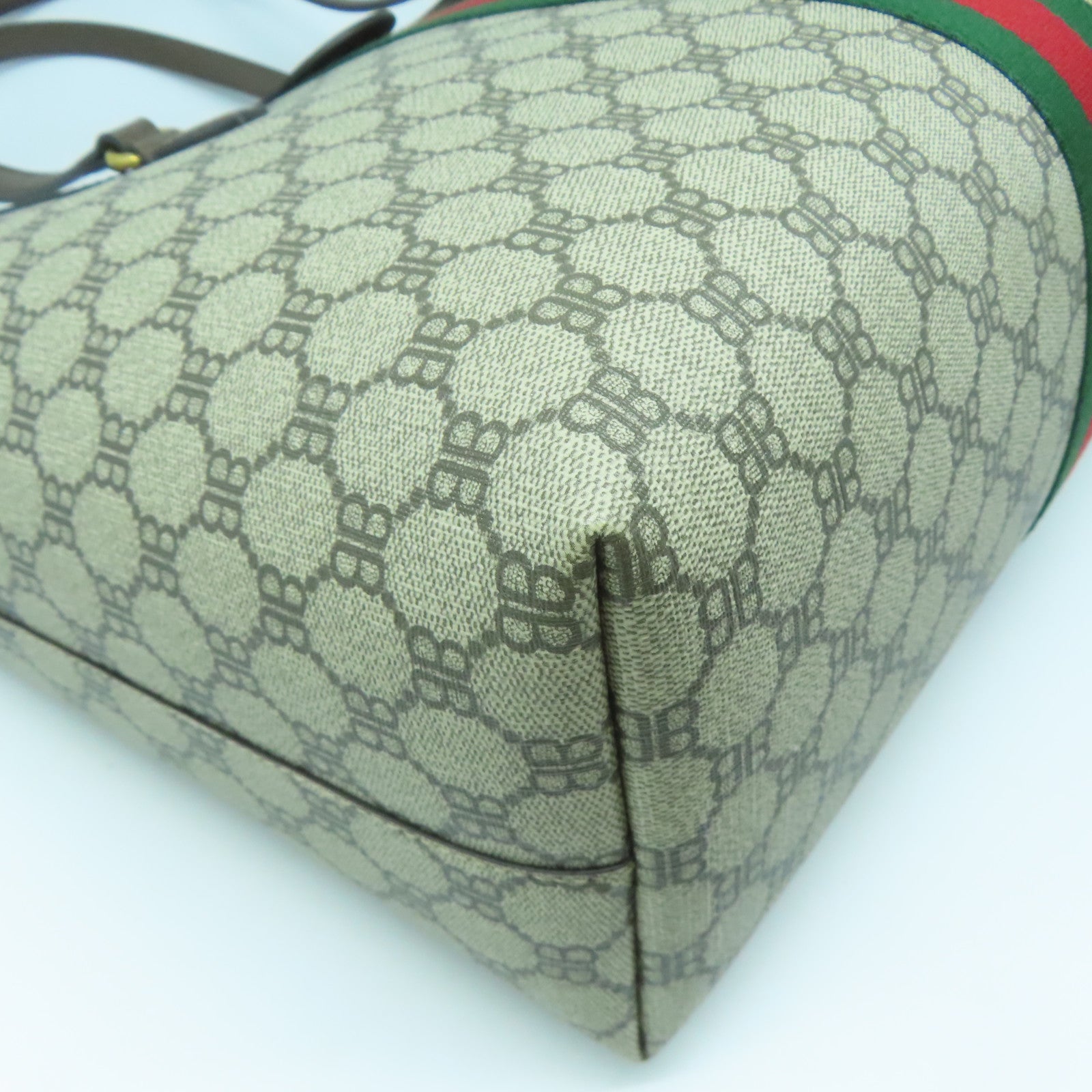 BALENCIAGA PVC塗層帆布Gucci/Balenciaga Graffiti Tote Bag金扣手挽袋啡色/黑色