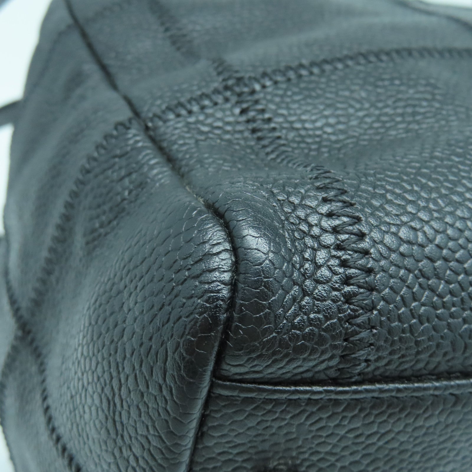 CHANEL 牛皮皮革Shoulder Bag銀扣肩背袋黑色