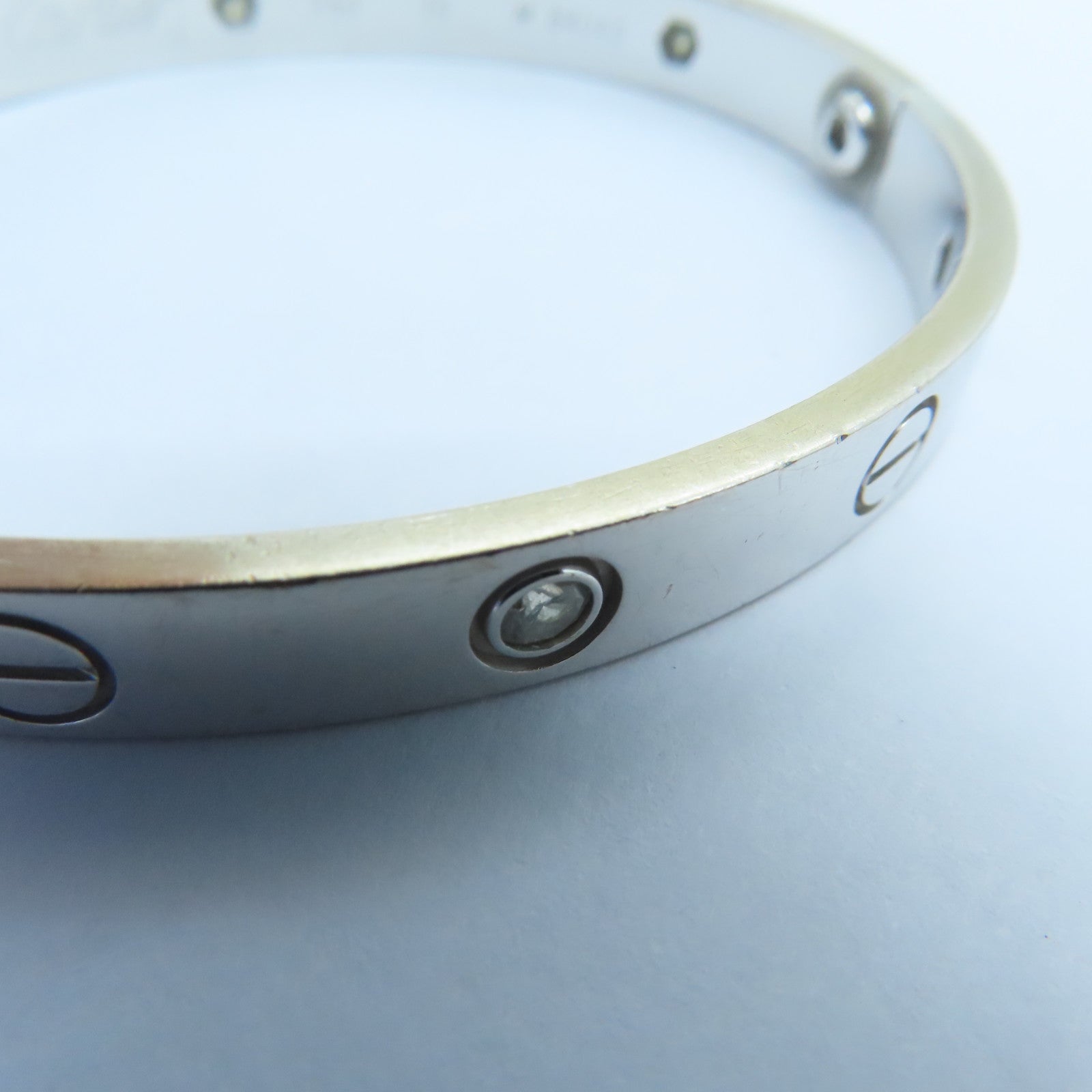 CARTIER 18K白金Love Bangle鑽石手鐲Cartier#16