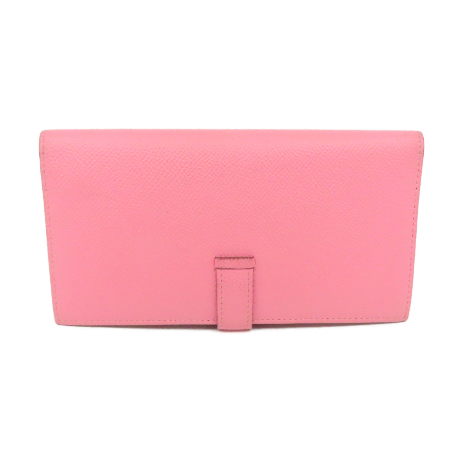 HERMES Epsom皮革Bearn金扣长钱包Pink粉红色