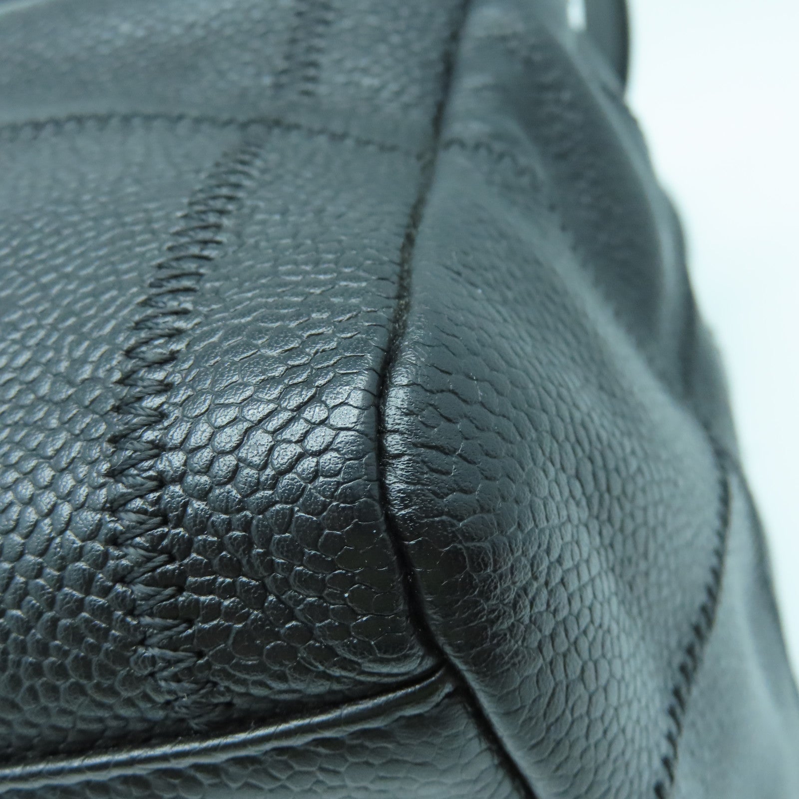 CHANEL 牛皮皮革Shoulder Bag銀扣肩背袋黑色