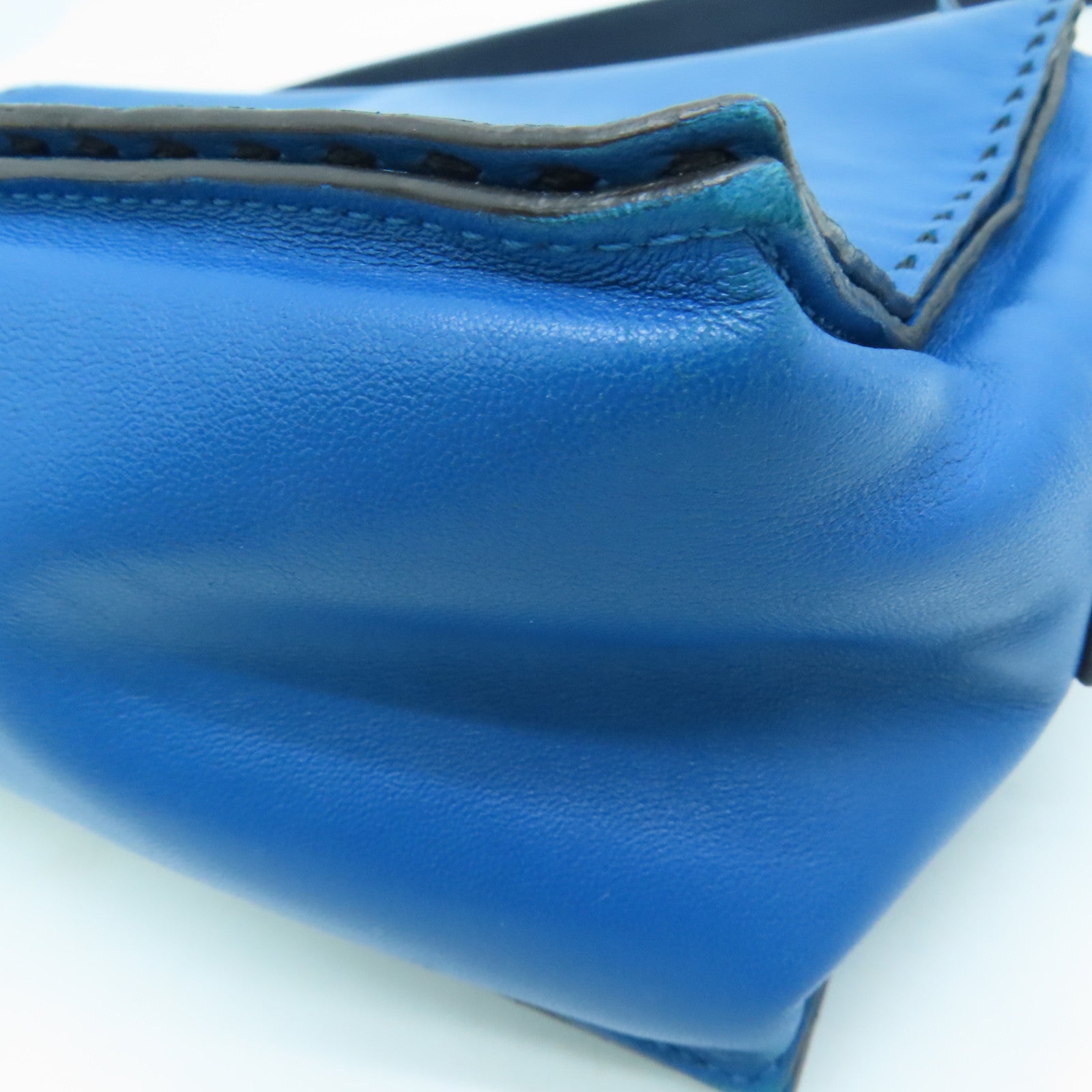 LOEWE 【激減優惠】羊皮皮革Shoulder Bag銀扣肩背袋藍色