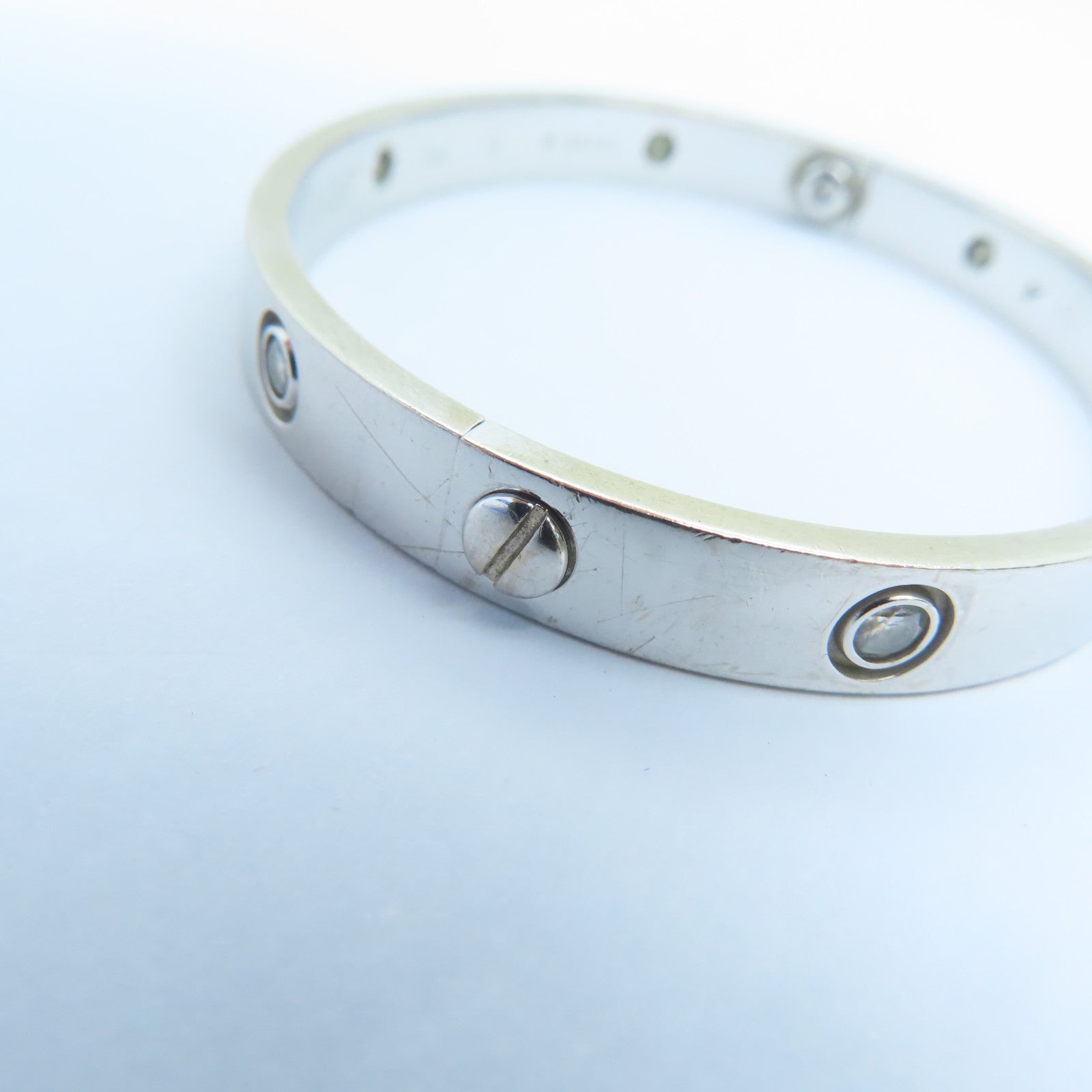 CARTIER 18K白金Love Bangle鑽石手鐲Cartier#16