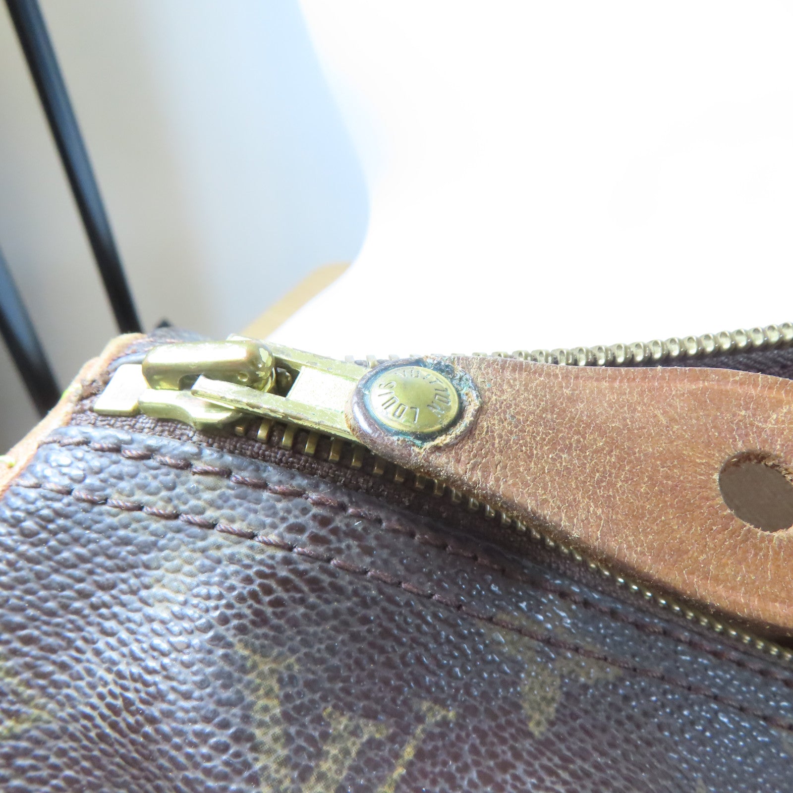 LOUIS VUITTON Monogram Speedy 35金扣手挽袋啡色
