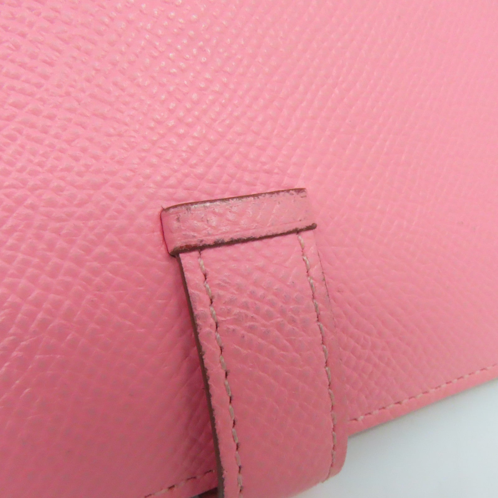 HERMES Epsom皮革Bearn金扣长钱包Pink粉红色