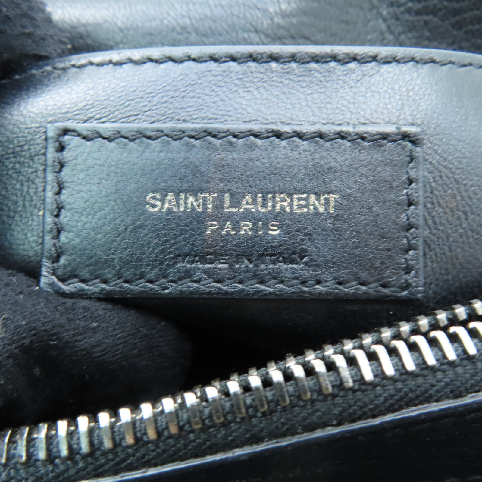 SAINT LAURENT 斜紋牛皮皮革College Bag銀扣手挽肩背兩用袋黑色