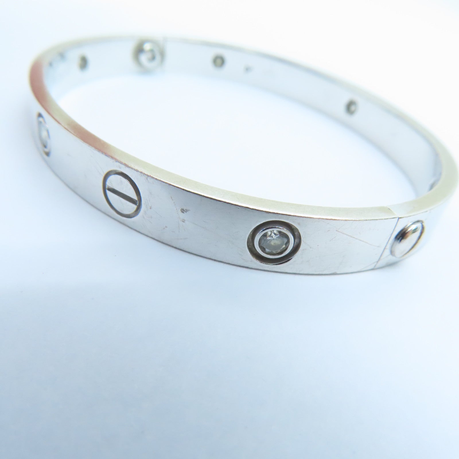 CARTIER 18K白金Love Bangle鑽石手鐲Cartier#16