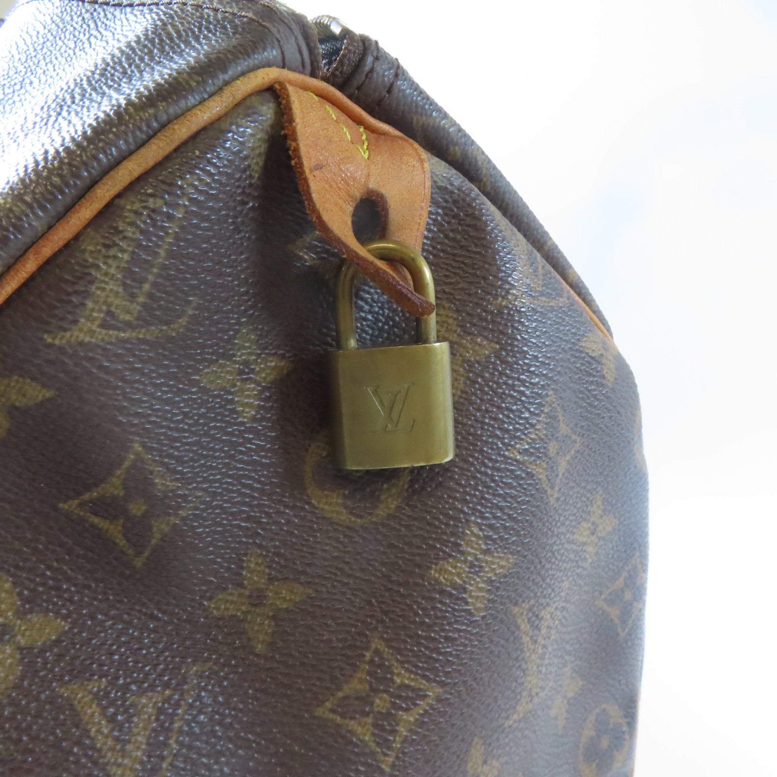 LOUIS VUITTON Monogram Speedy 35金扣手挽袋啡色