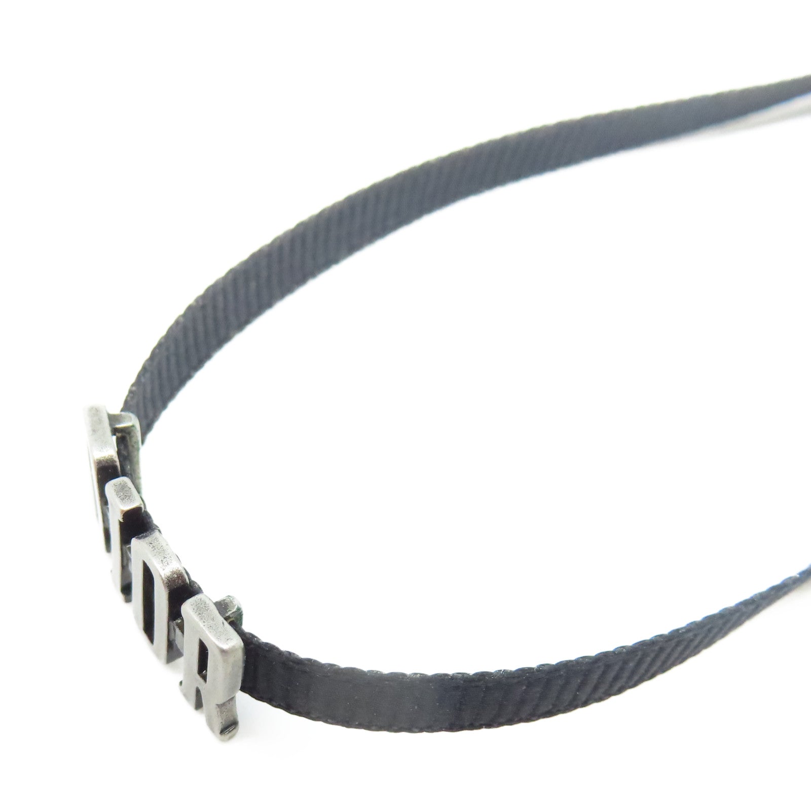 Dior 帆布/金屬Necklace項鍊黑色/銀色