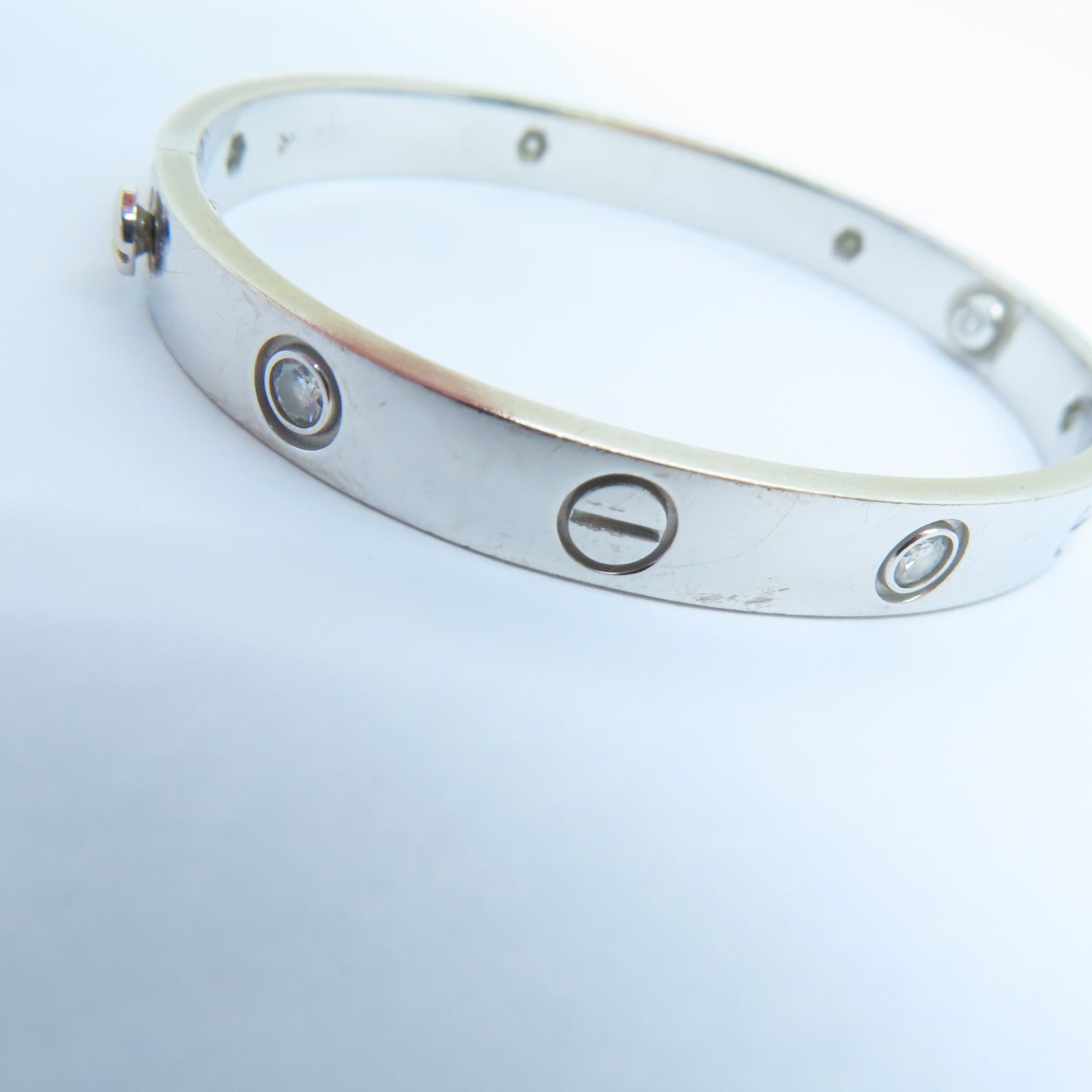 CARTIER 18K白金Love Bangle鑽石手鐲Cartier#16