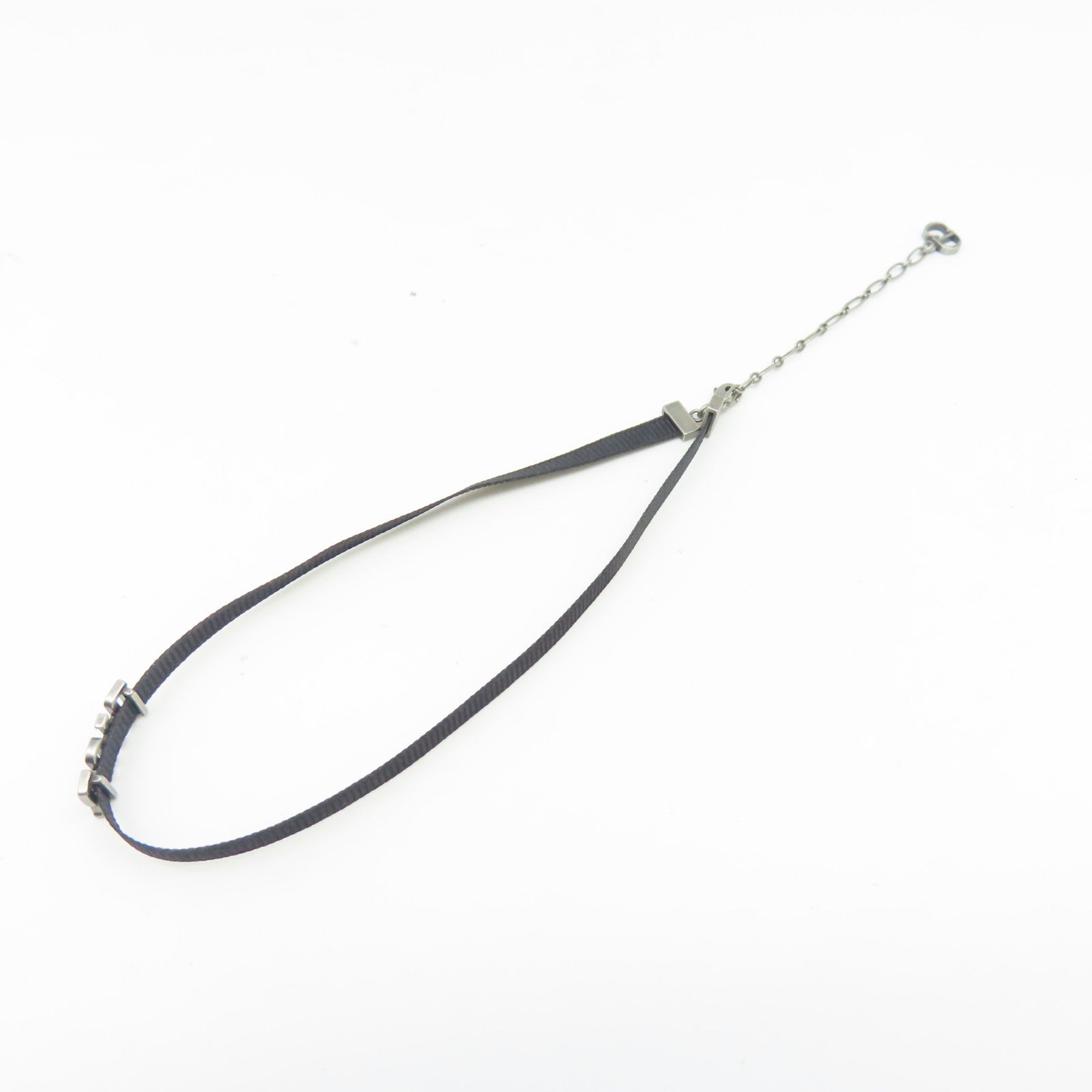 Dior 帆布/金屬Necklace項鍊黑色/銀色