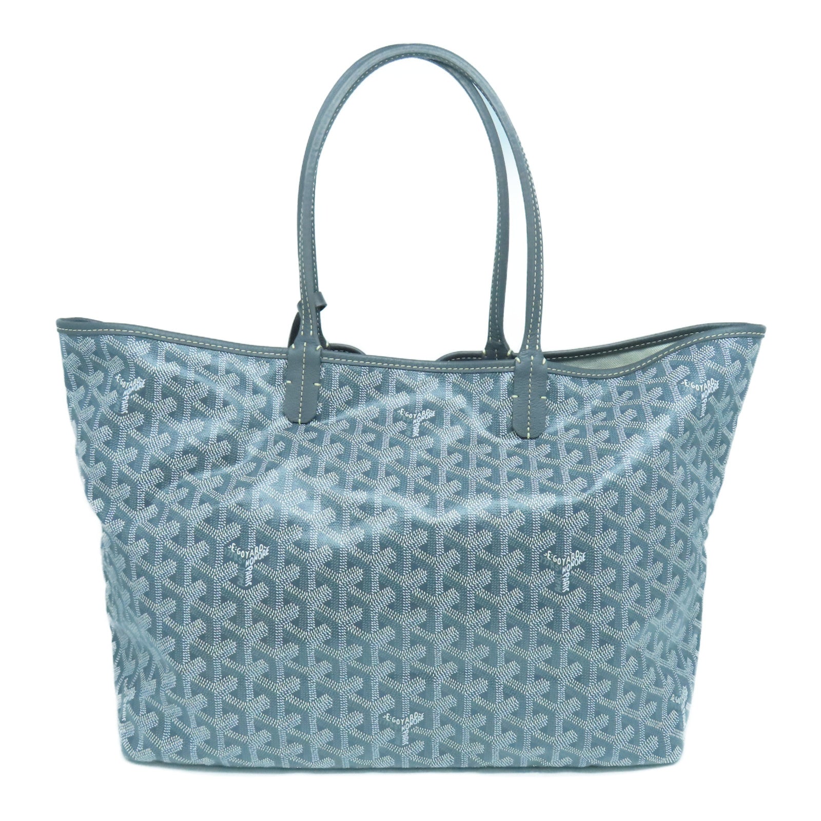 GOYARD 涂层帆布Saint Louis银扣手挽袋灰色