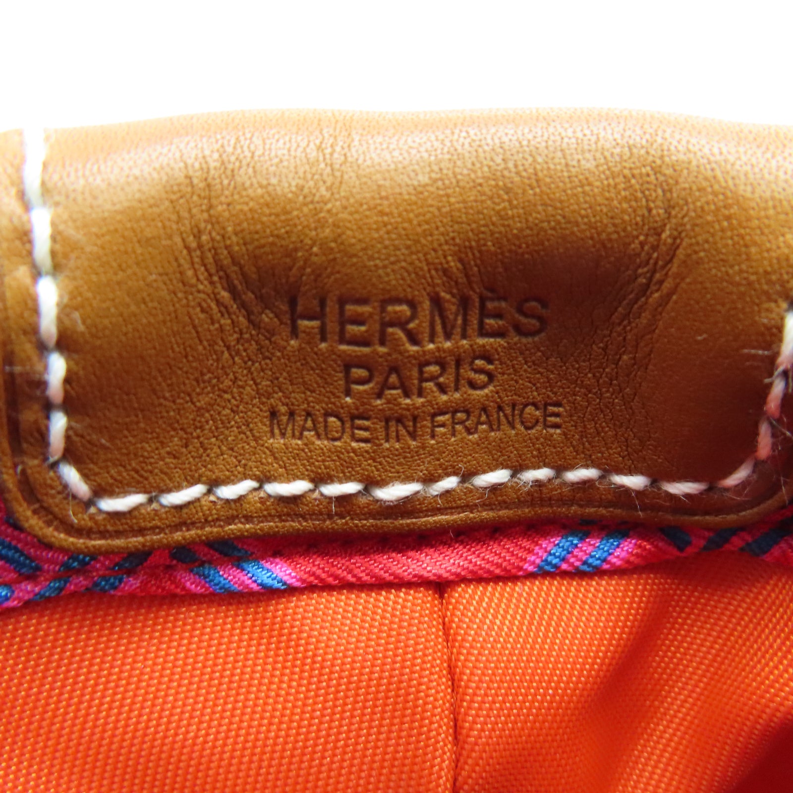HERMES 絲質/牛皮皮革Long Wallet銀扣手拿包法拉利紅色/木蘭粉色