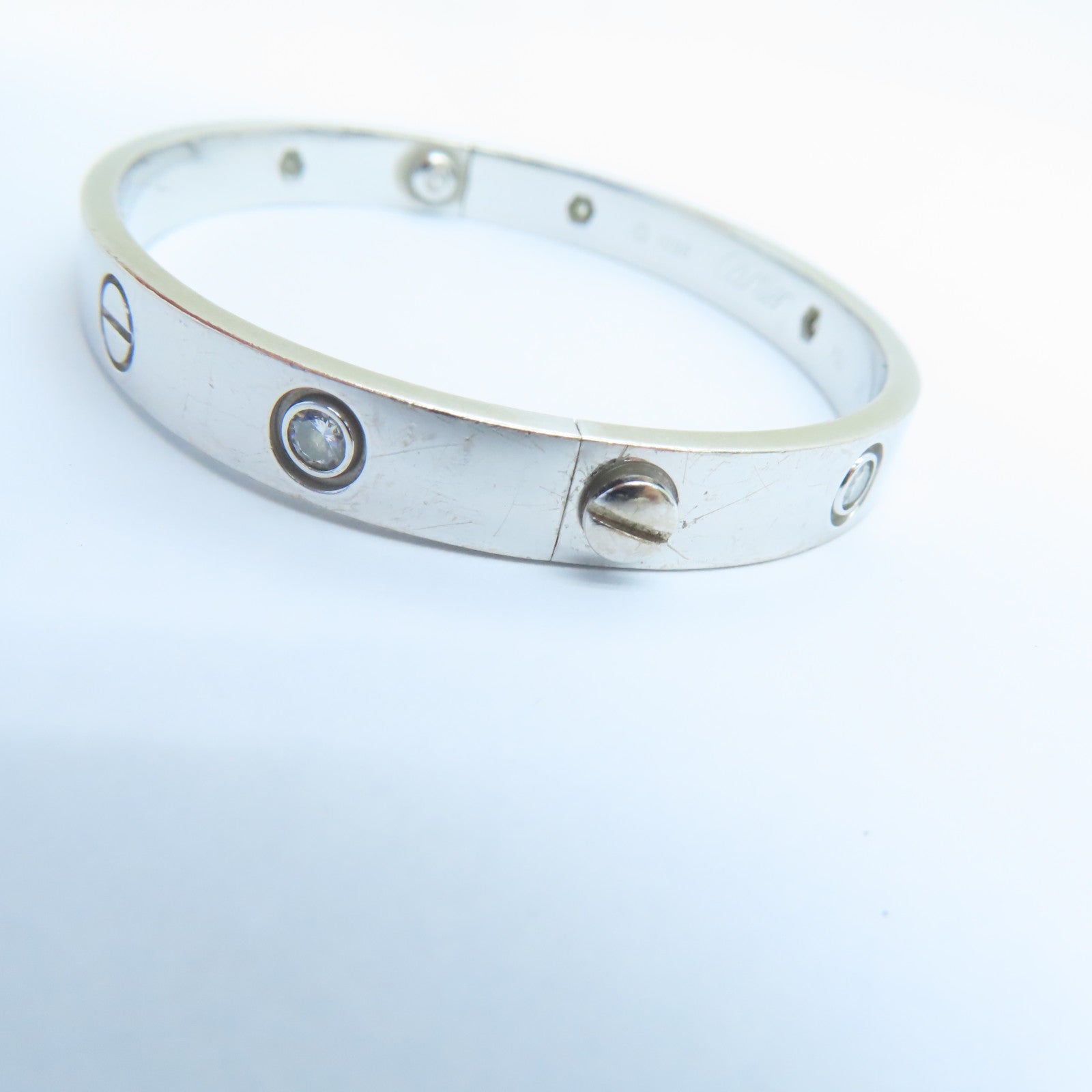 CARTIER 18K白金Love Bangle鑽石手鐲Cartier#16