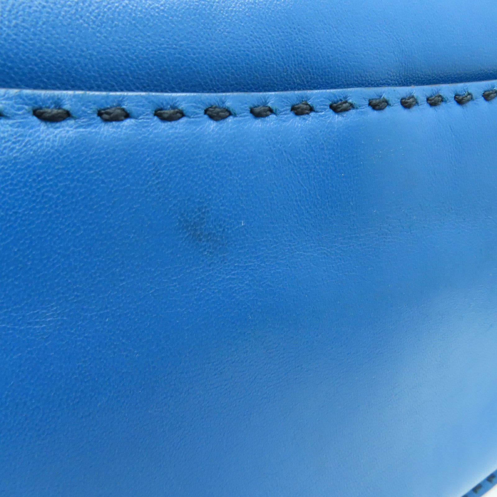 LOEWE 【激減優惠】羊皮皮革Shoulder Bag銀扣肩背袋藍色