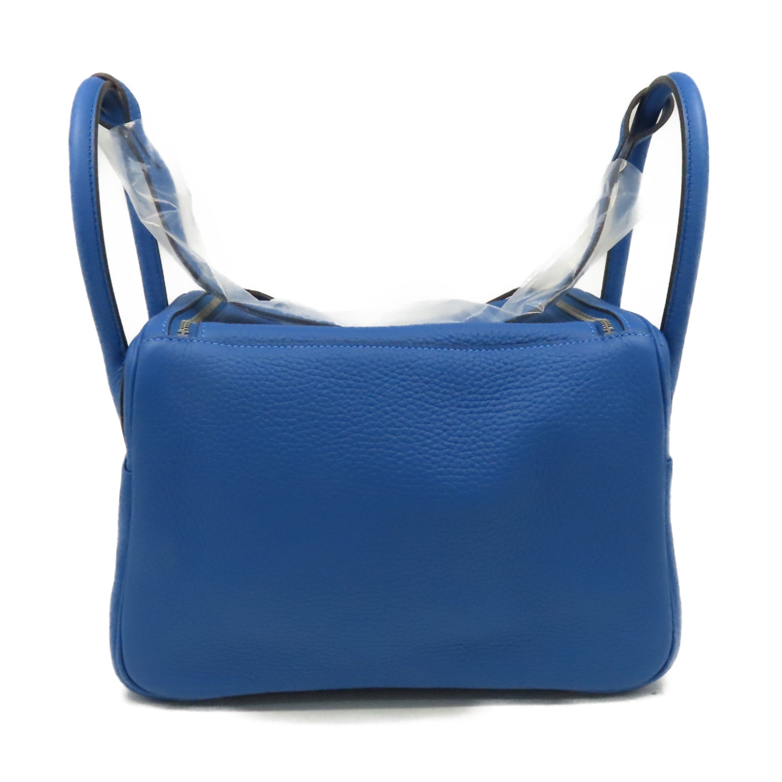 HERMES Clemence皮革Lindy 26 Shoulder Bag銀扣肩背袋Blue Royal/皇室藍色