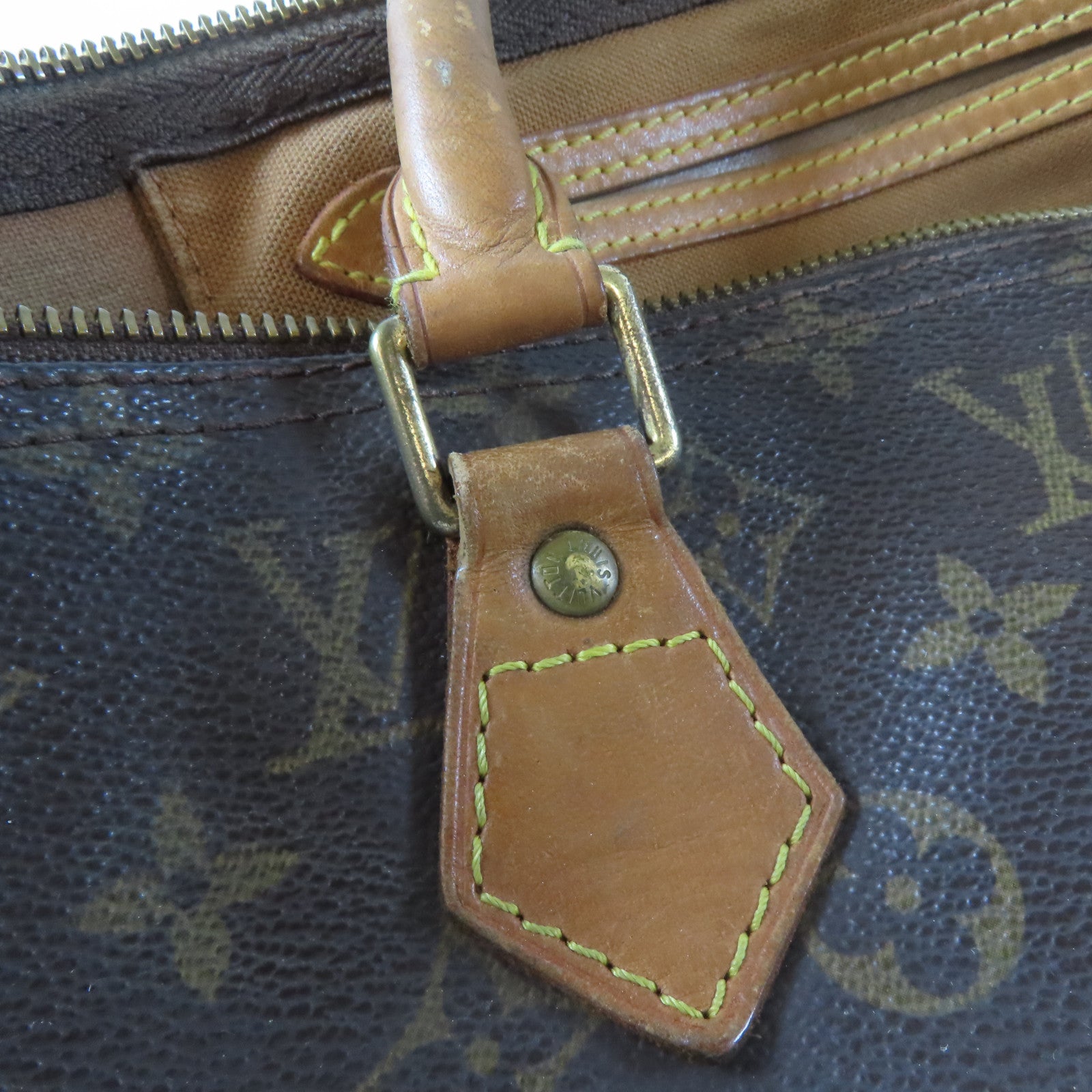 LOUIS VUITTON Monogram Speedy 35金扣手挽袋啡色