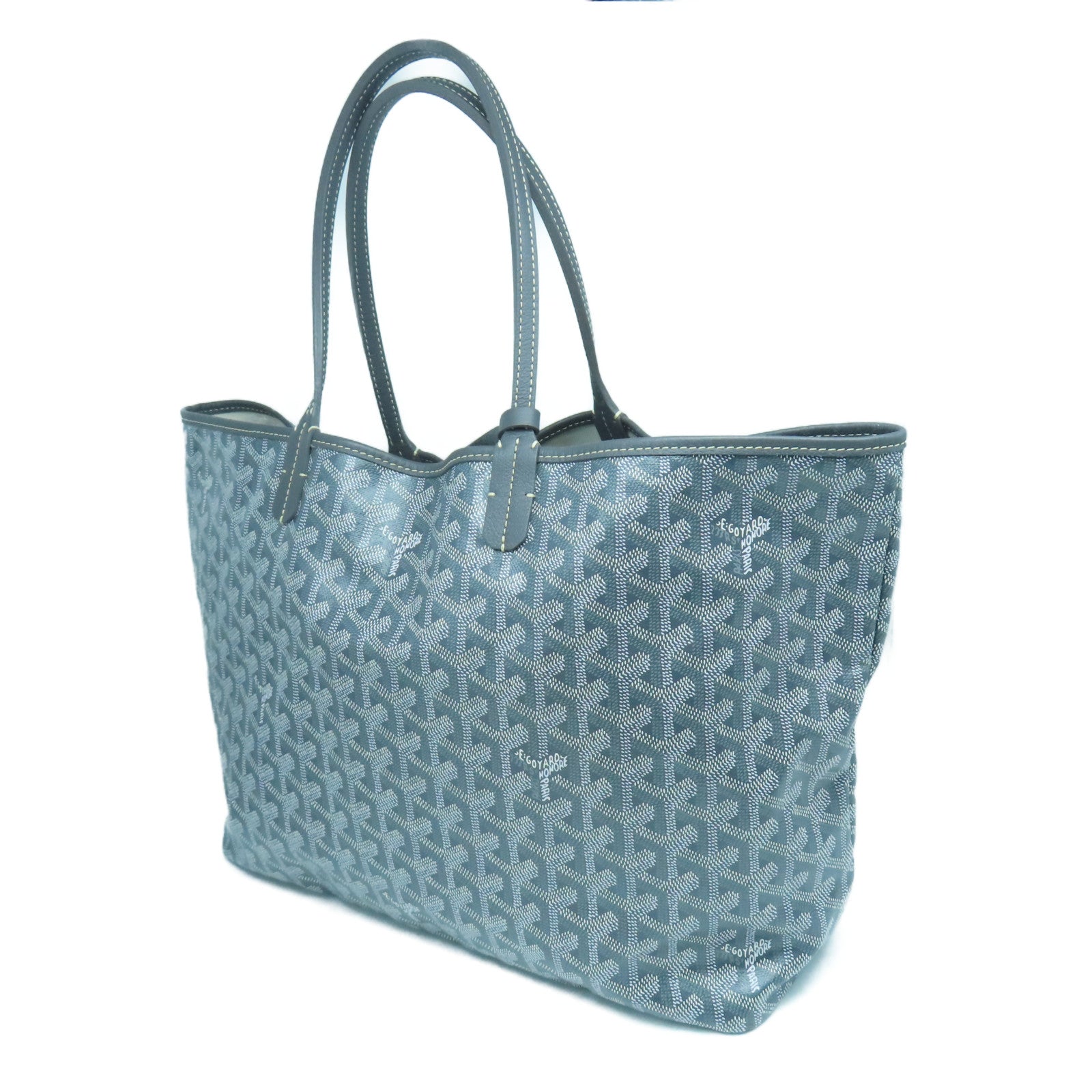 GOYARD 涂层帆布Saint Louis银扣手挽袋灰色