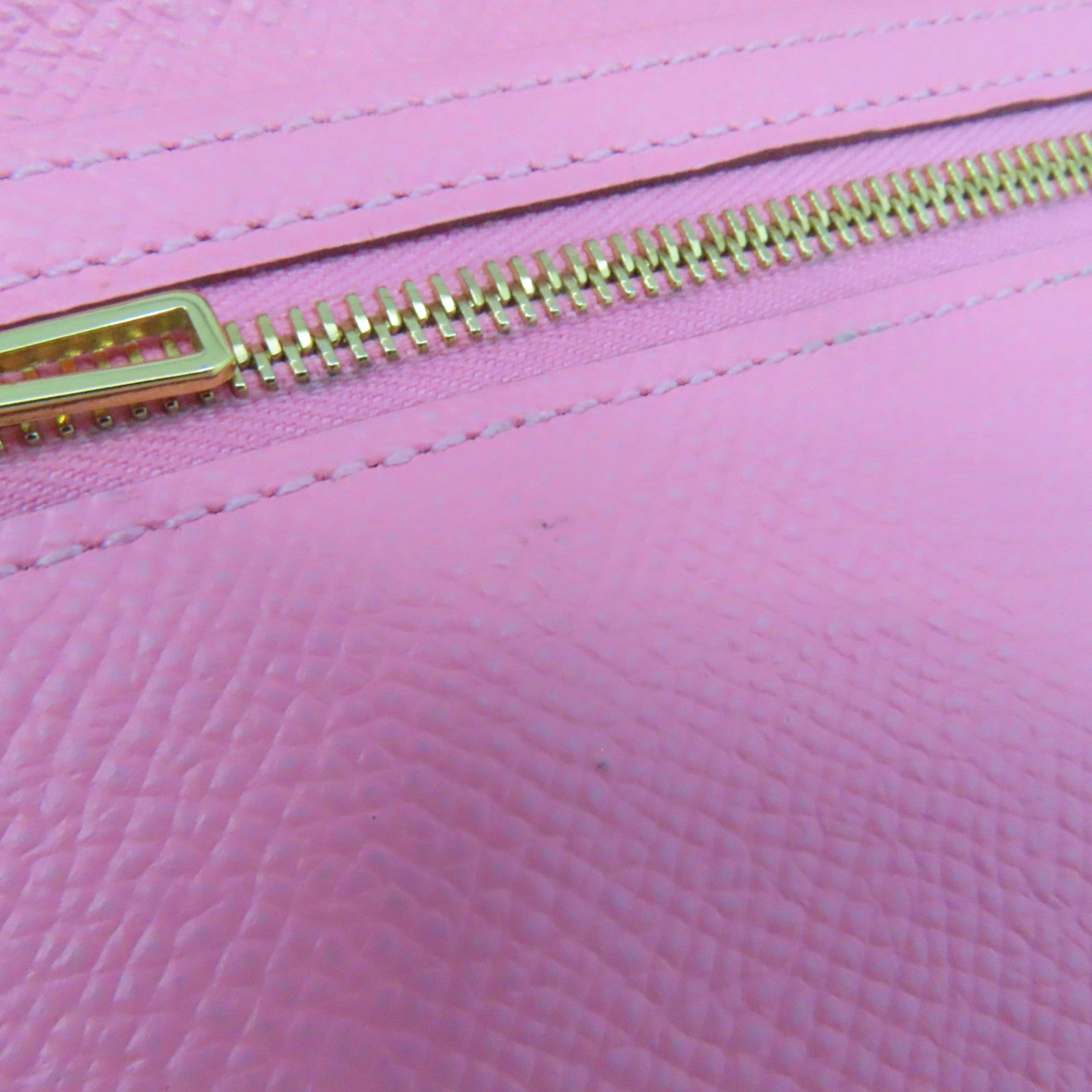 HERMES Epsom皮革Bearn金扣长钱包Pink粉红色
