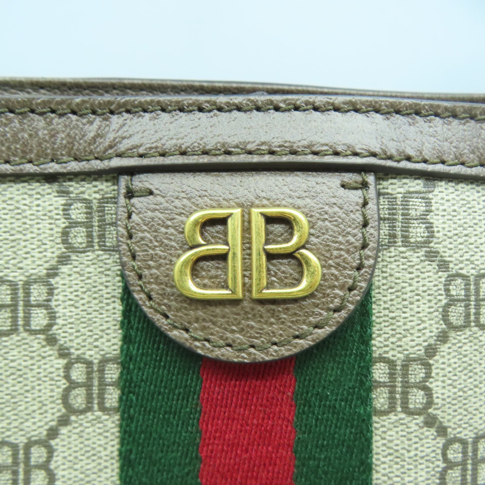 BALENCIAGA PVC塗層帆布Gucci/Balenciaga Graffiti Tote Bag金扣手挽袋啡色/黑色