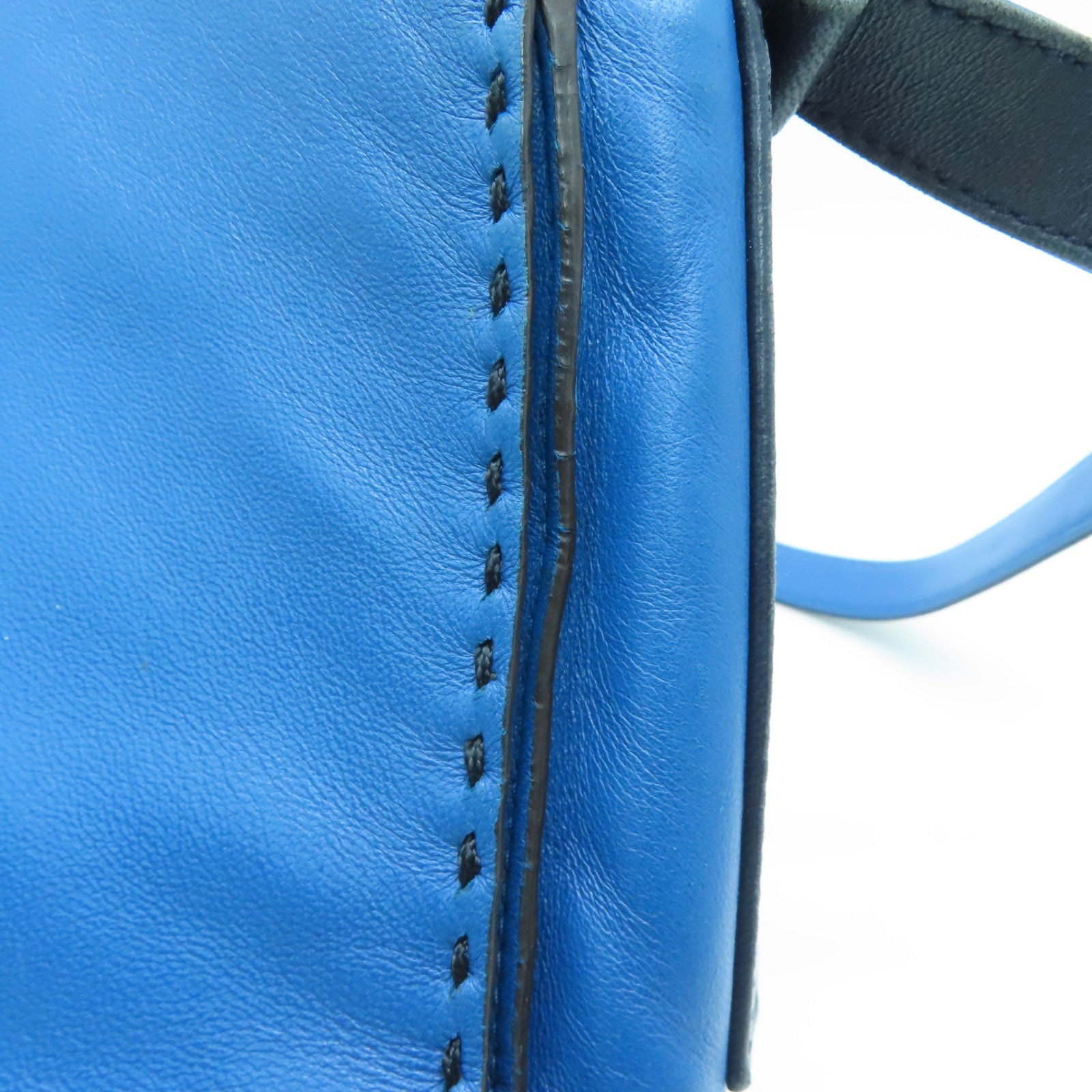 LOEWE 【激減優惠】羊皮皮革Shoulder Bag銀扣肩背袋藍色