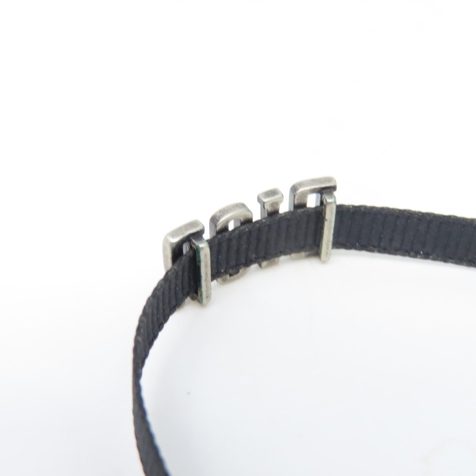 Dior 帆布/金屬Necklace項鍊黑色/銀色